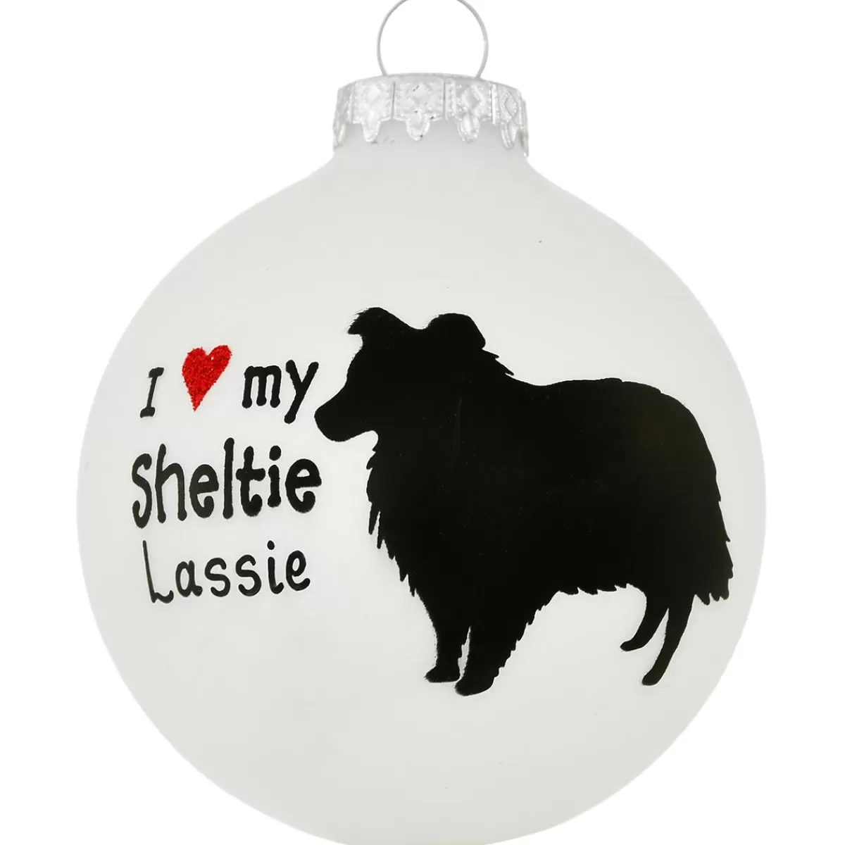 Bronner's Christmas Wonderland Personalized I Love My Sheltie Glass Ornament | Ornaments