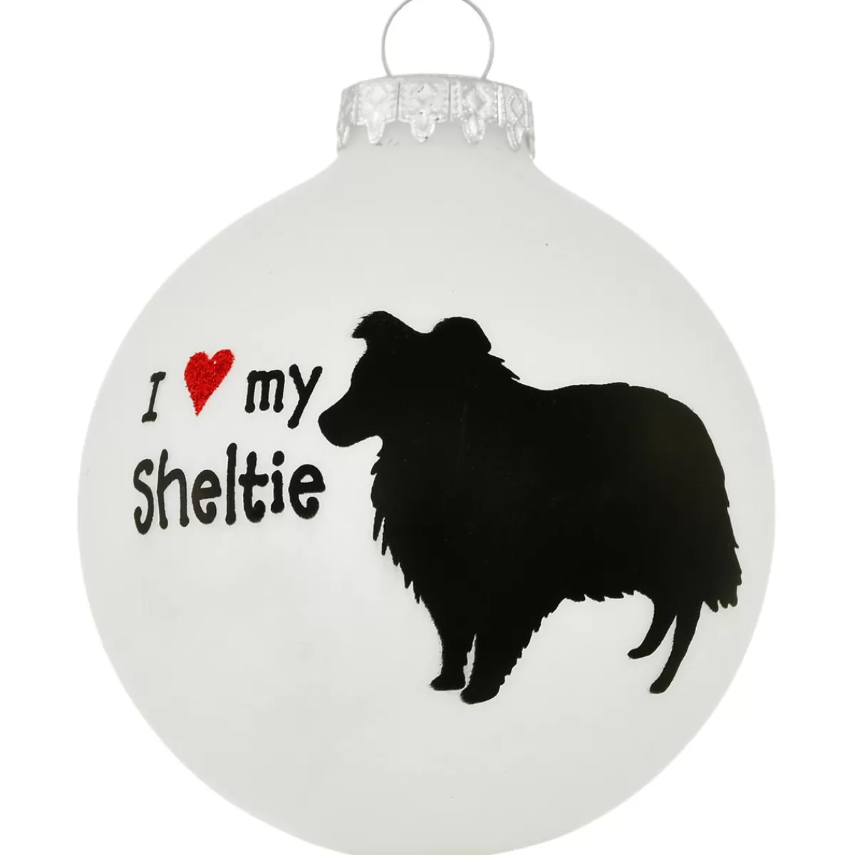 Bronner's Christmas Wonderland Personalized I Love My Sheltie Glass Ornament | Ornaments