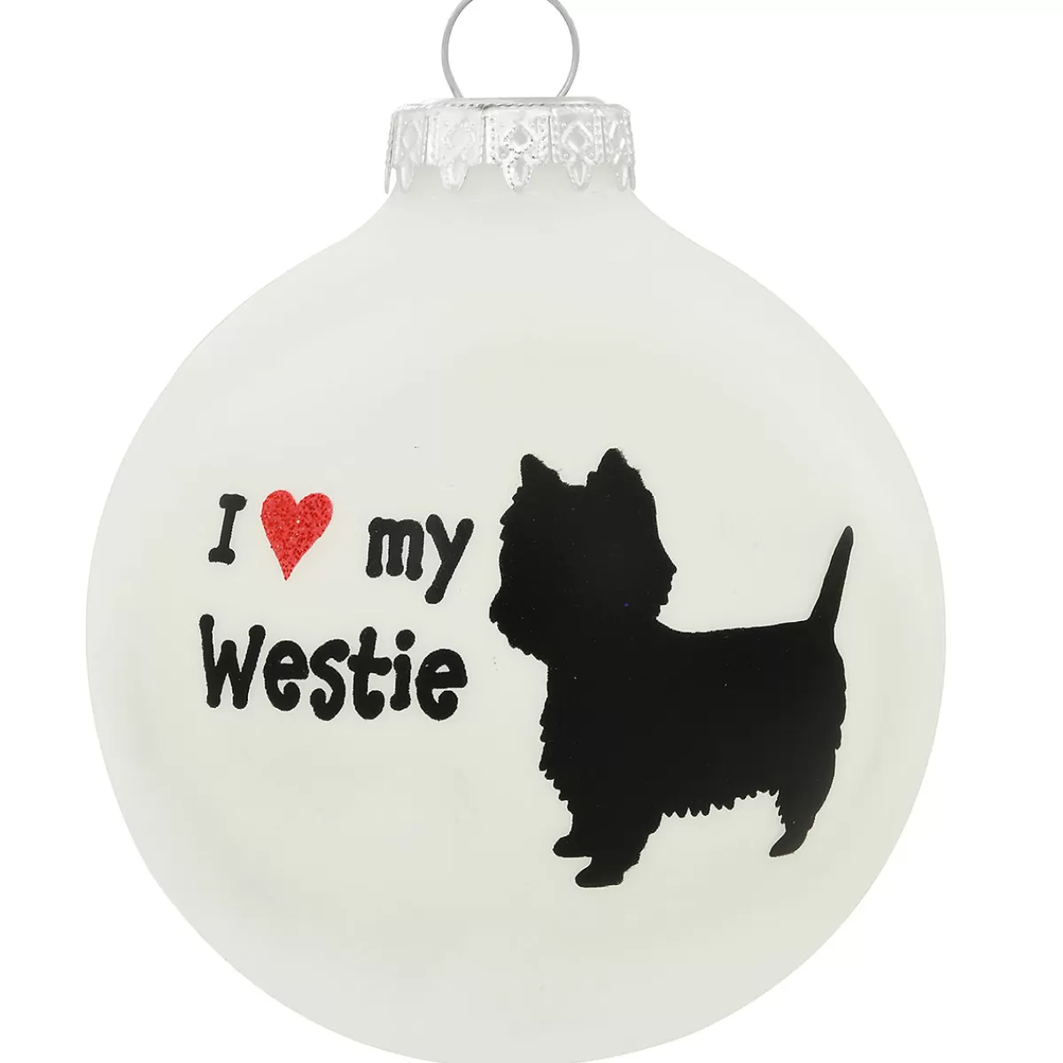 Bronner's Christmas Wonderland Personalized I Love My Westie Glass Ornament | Ornaments