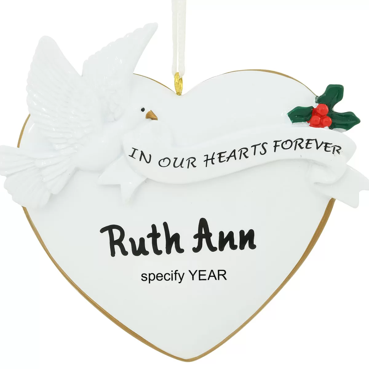 Bronner's Christmas Wonderland Personalized In Our Hearts Forever Ornament> In Memory Of