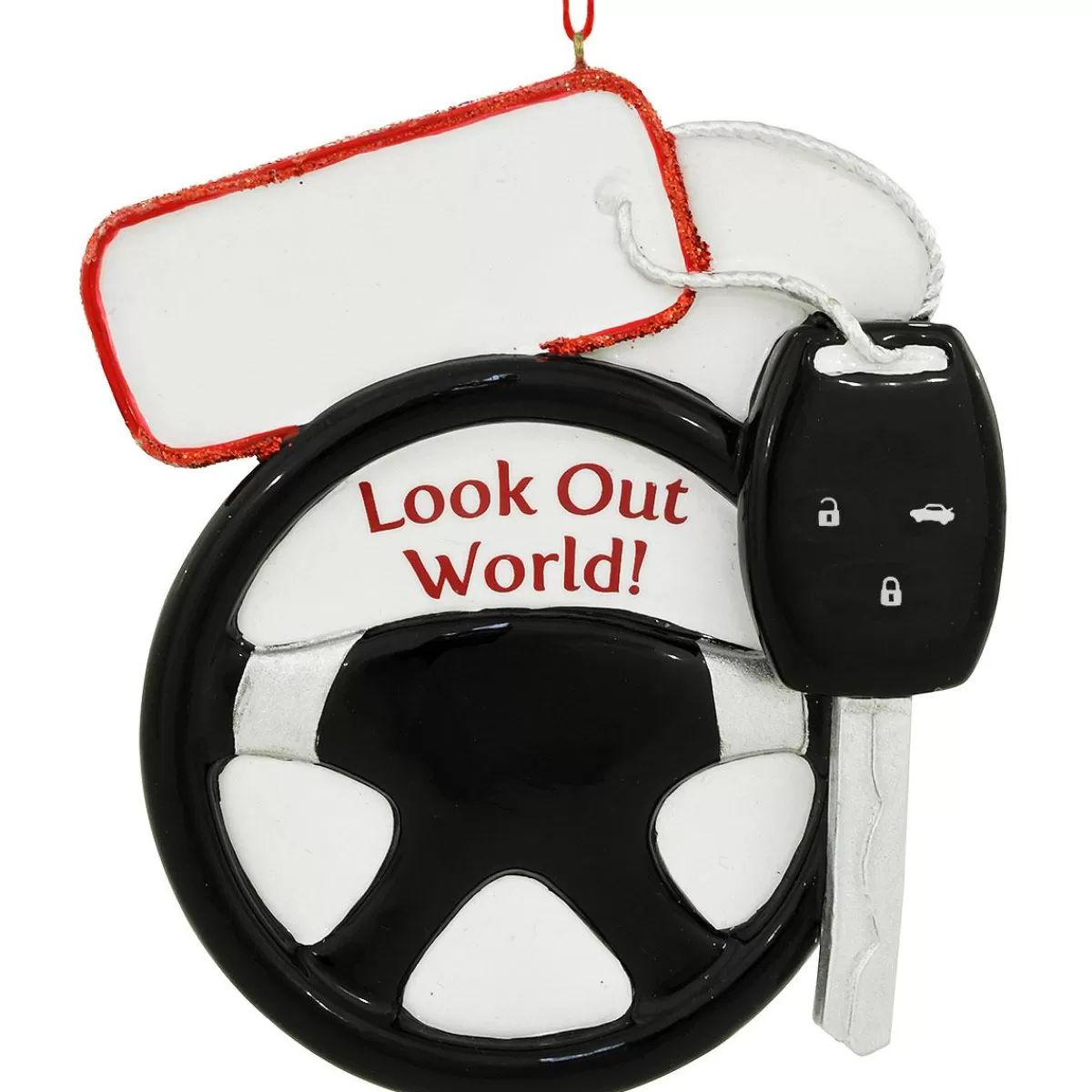 Bronner's Christmas Wonderland Personalized Keys And Steering Wheel Resin Ornament> Novelty