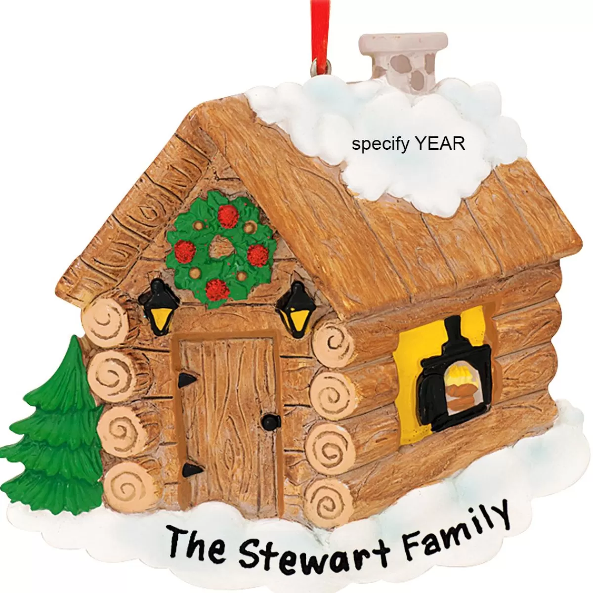 Bronner's Christmas Wonderland Personalized Log Cabin Ornament> Outdoors, Camping, & Nature