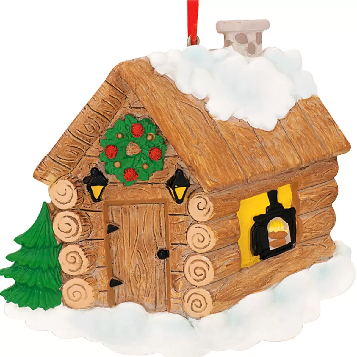 Bronner's Christmas Wonderland Personalized Log Cabin Ornament> Outdoors, Camping, & Nature