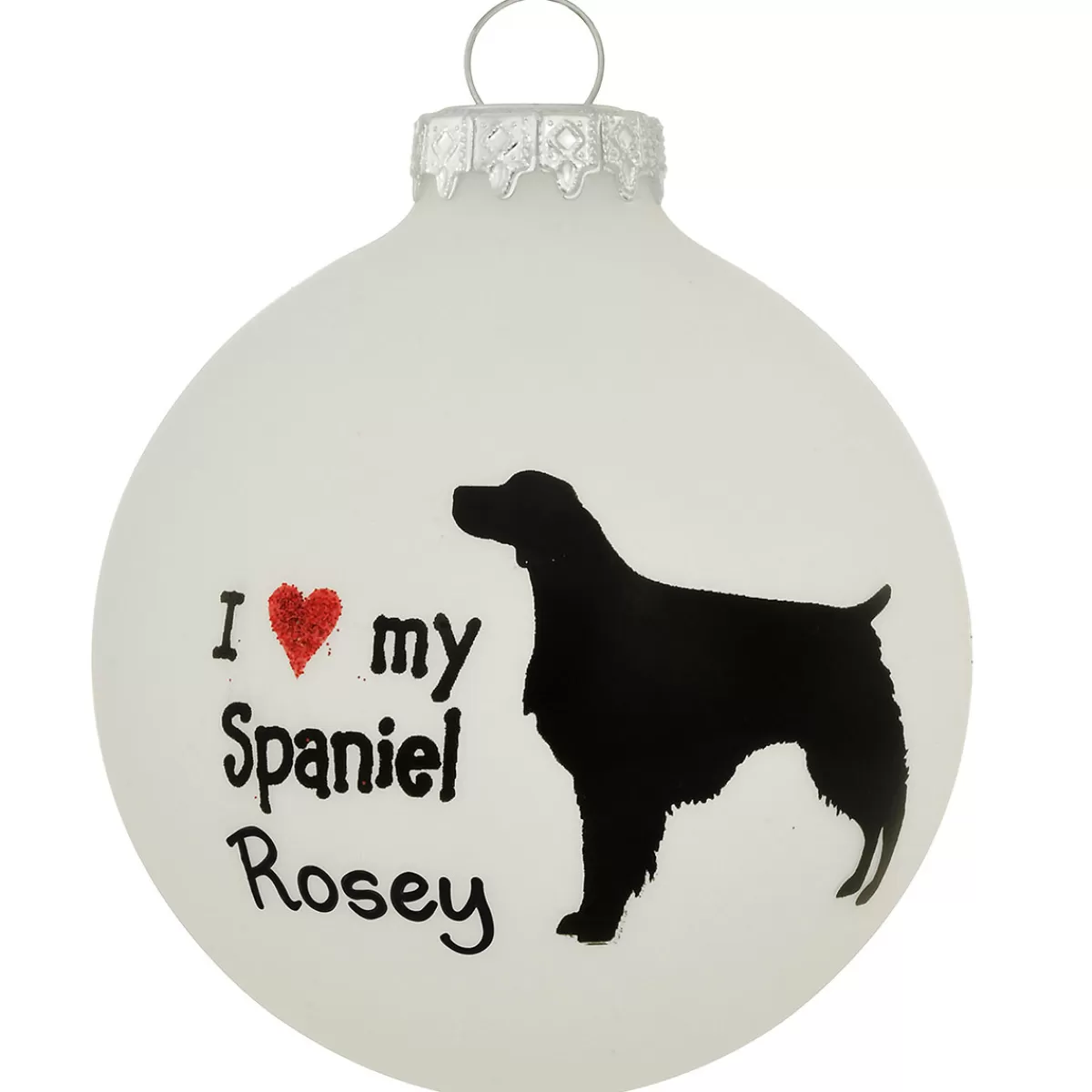 Bronner's Christmas Wonderland Personalized Love My Spaniel Glass Ornament | Ornaments