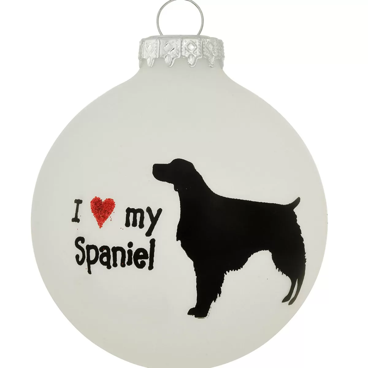 Bronner's Christmas Wonderland Personalized Love My Spaniel Glass Ornament | Ornaments