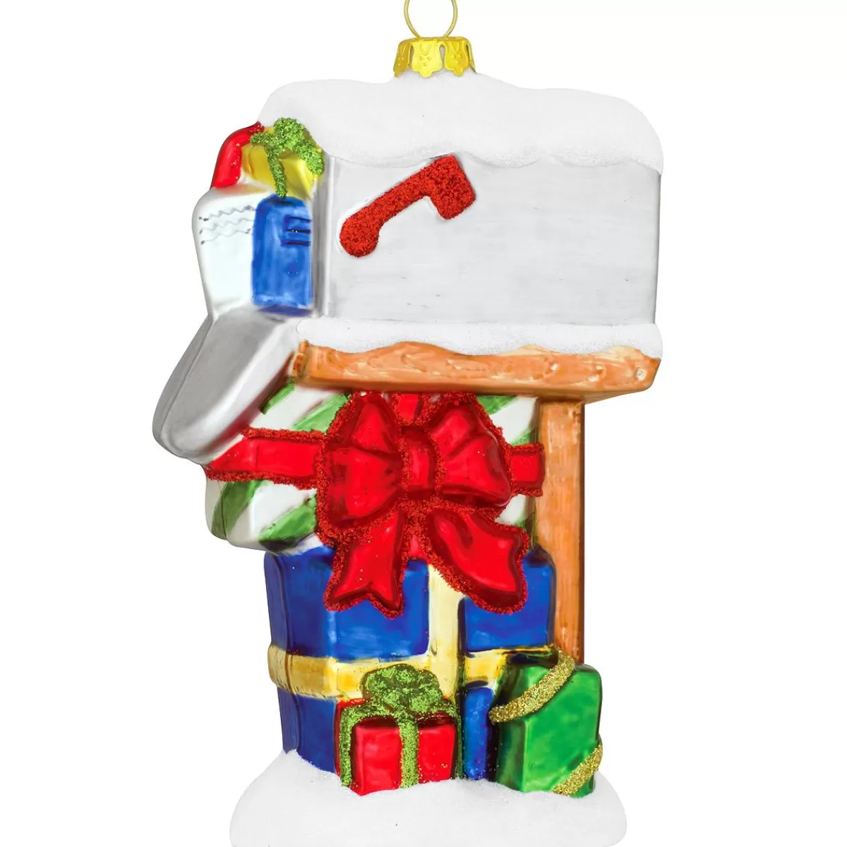 Bronner's Christmas Wonderland Personalized Mailbox With Gifts Glass Ornament | Ornaments