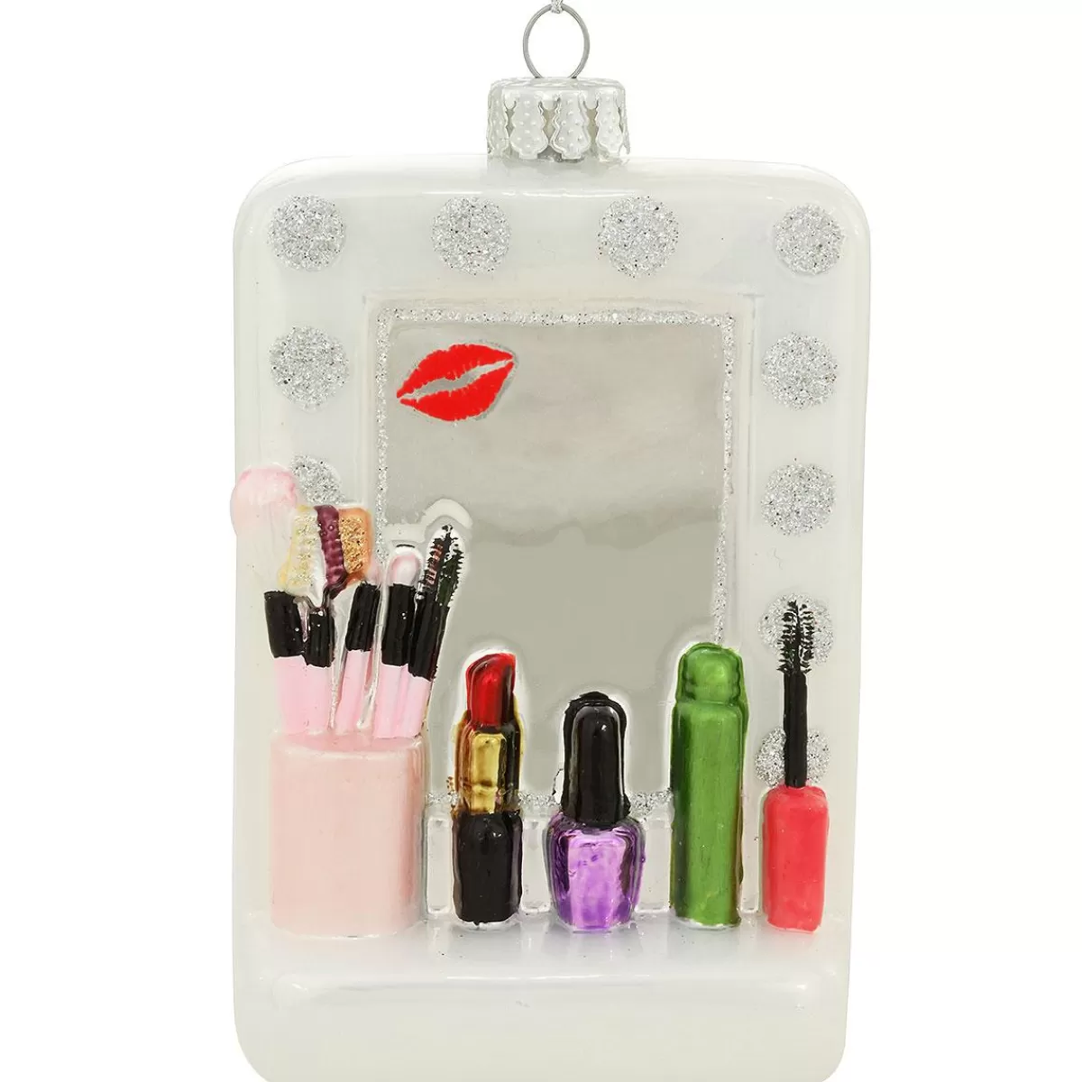 Bronner's Christmas Wonderland Personalized Makeup With Mirror Glass Ornament> Hobbies & Occupations