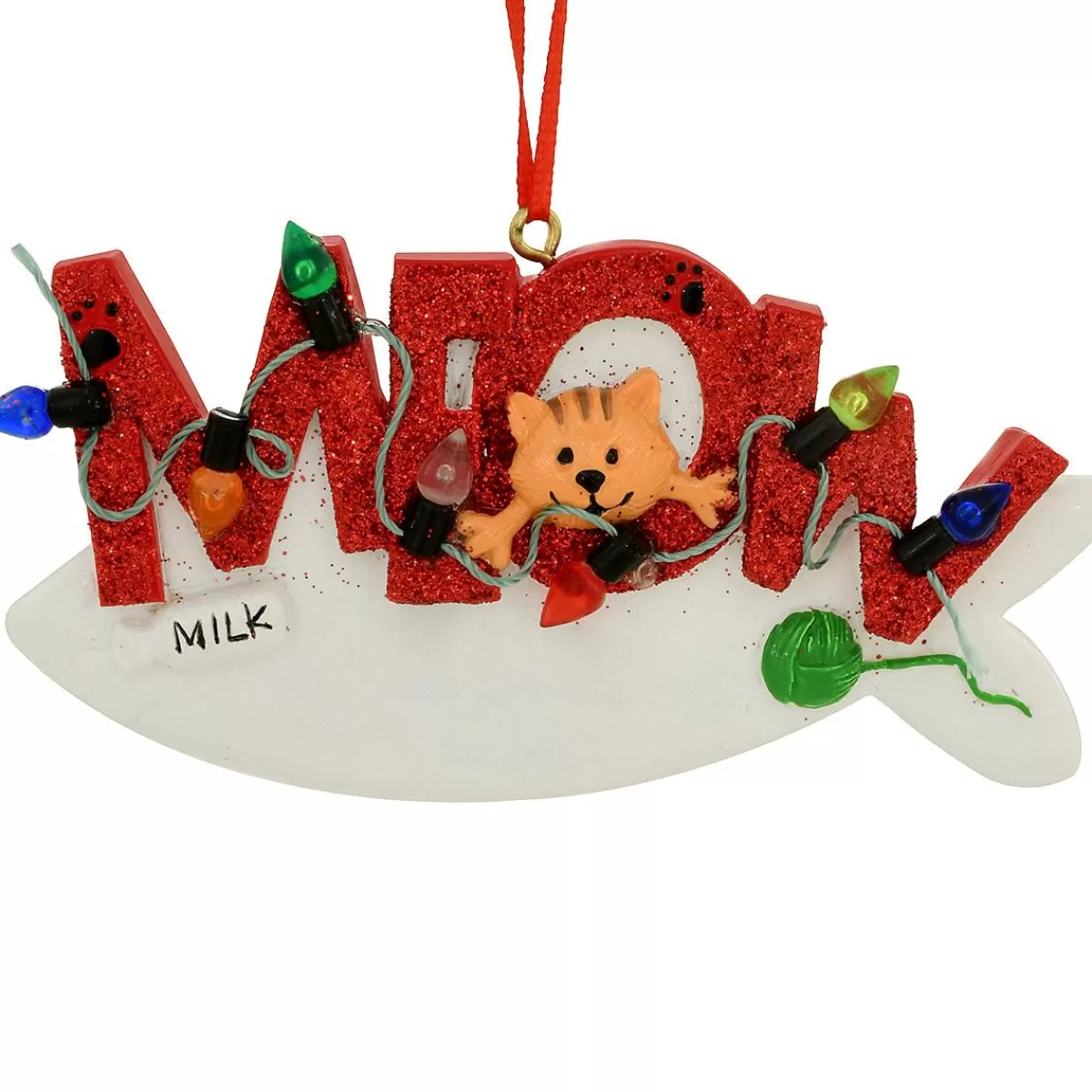 Bronner's Christmas Wonderland Personalized Meow With Lights Ornament | Ornaments