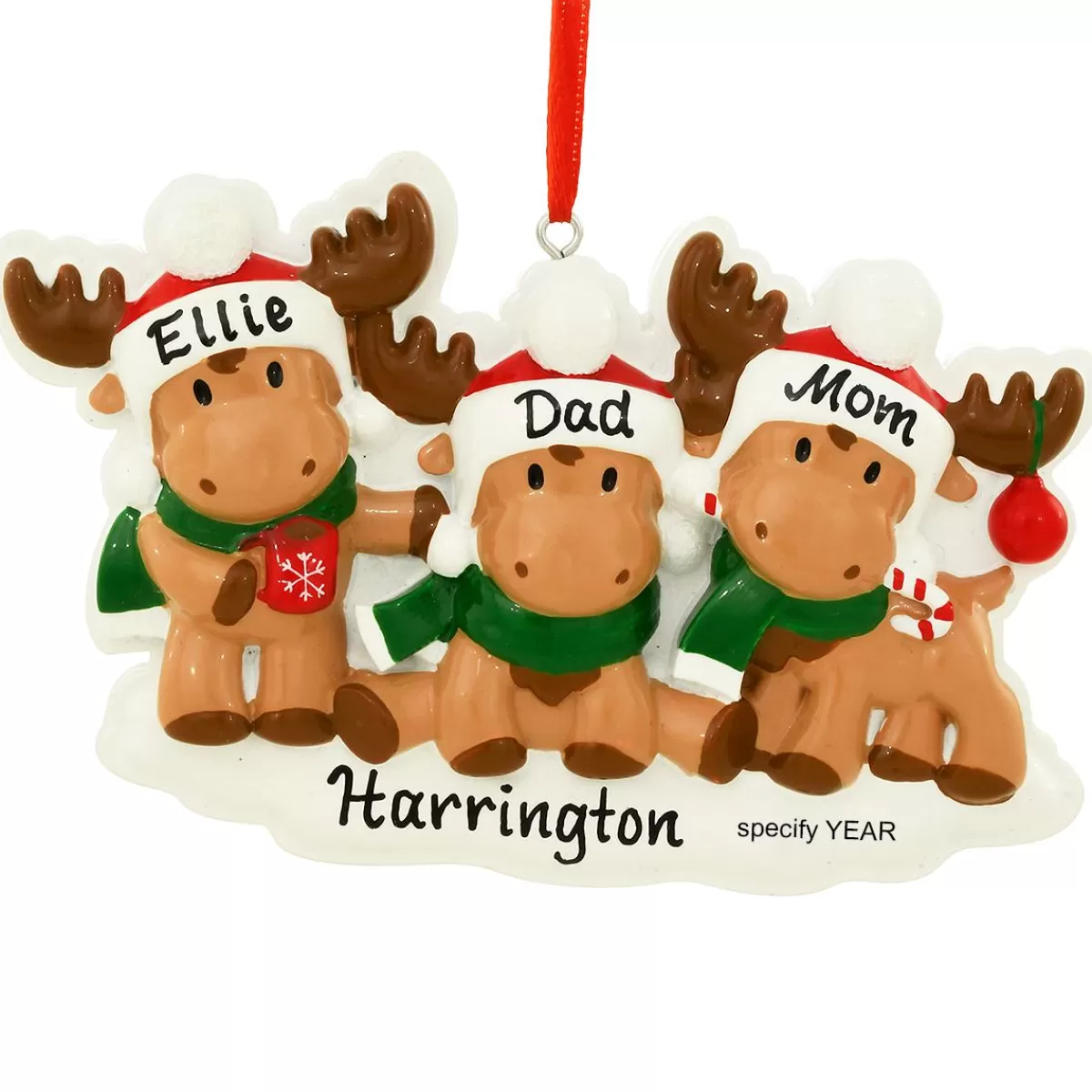 Bronner's Christmas Wonderland Personalized Moose Family Of 3 Ornament | Ornaments