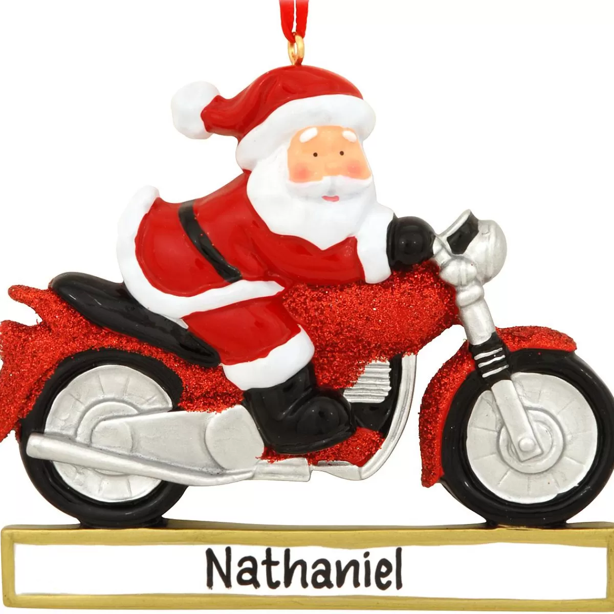 Bronner's Christmas Wonderland Personalized Motorcycle Santa Ornament> Hobbies & Occupations