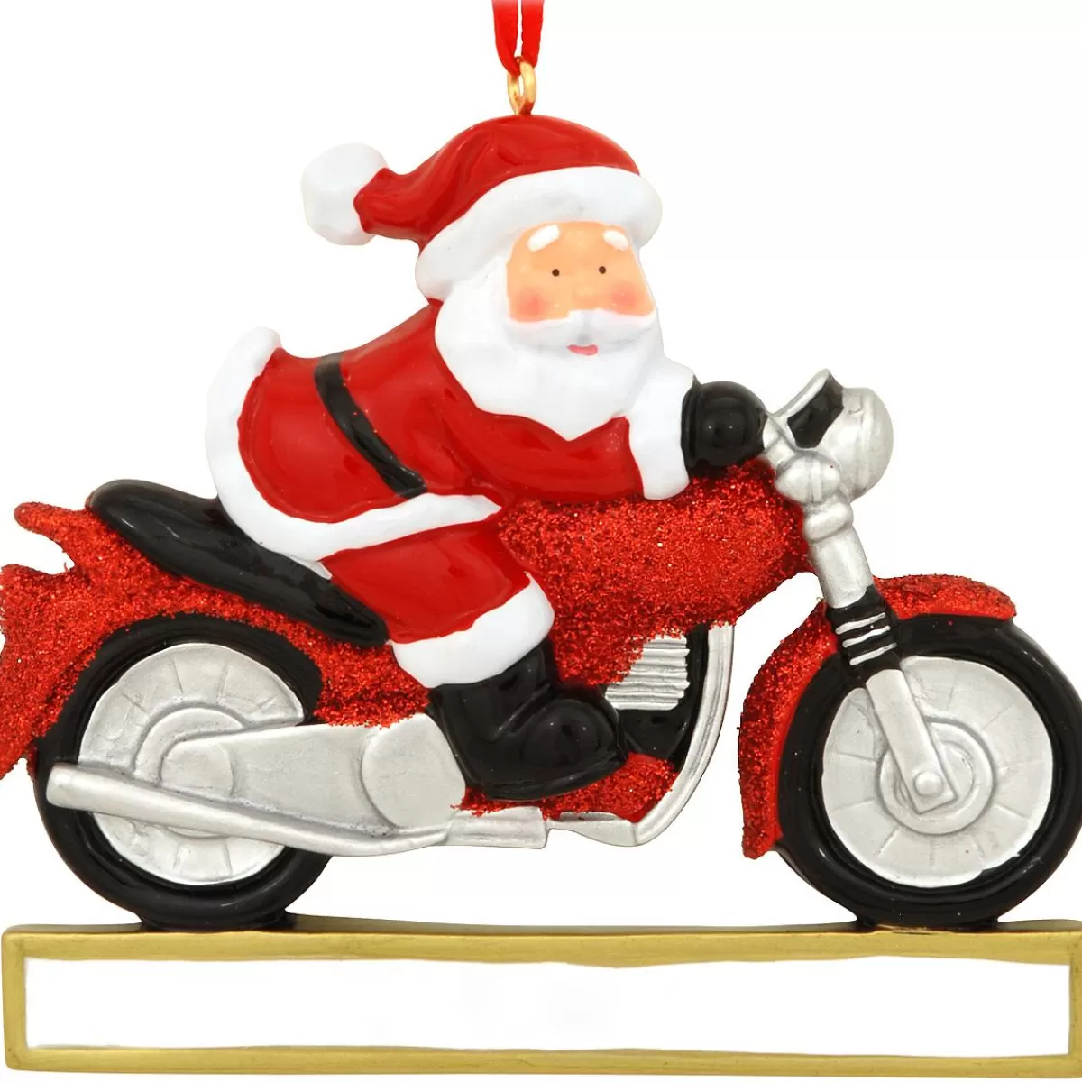 Bronner's Christmas Wonderland Personalized Motorcycle Santa Ornament> Hobbies & Occupations