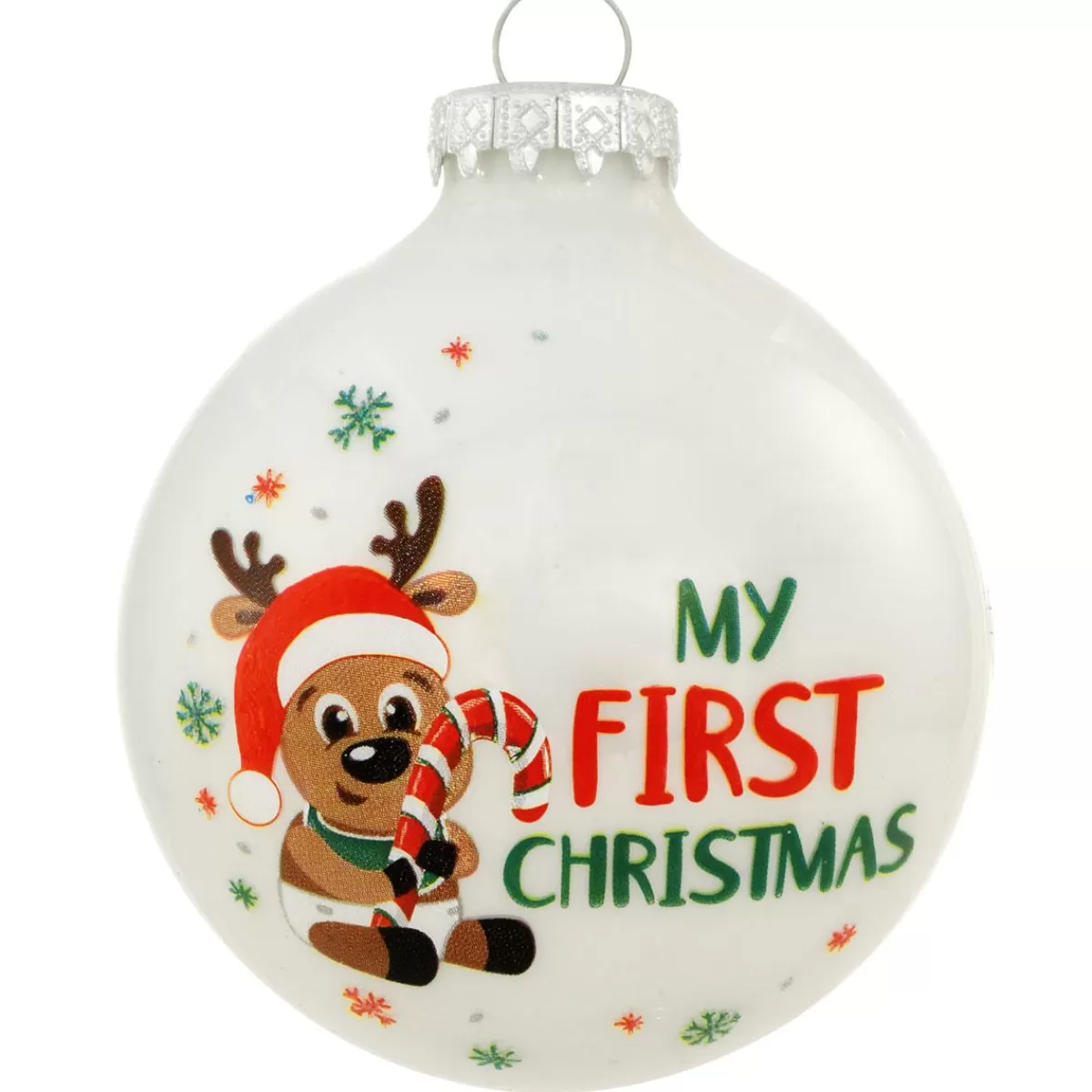 Bronner's Christmas Wonderland Personalized My 1St Christmas Reindeer Glass Ornament | Ornaments