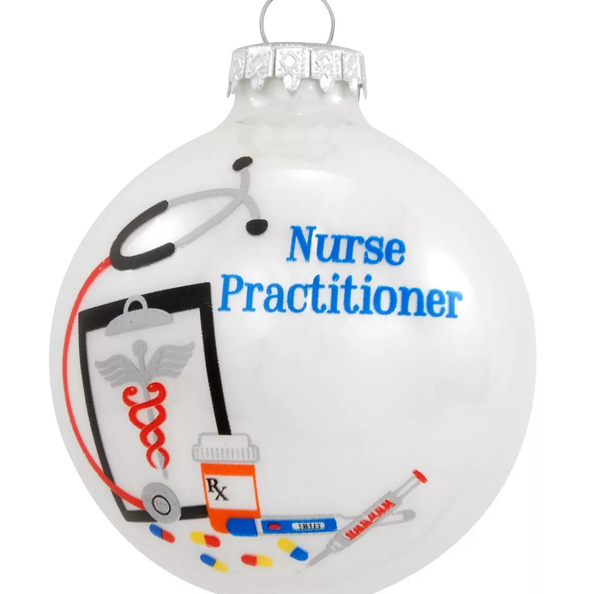 Bronner's Christmas Wonderland Personalized Nurse Practitioner Glass Ornament> Hobbies & Occupations