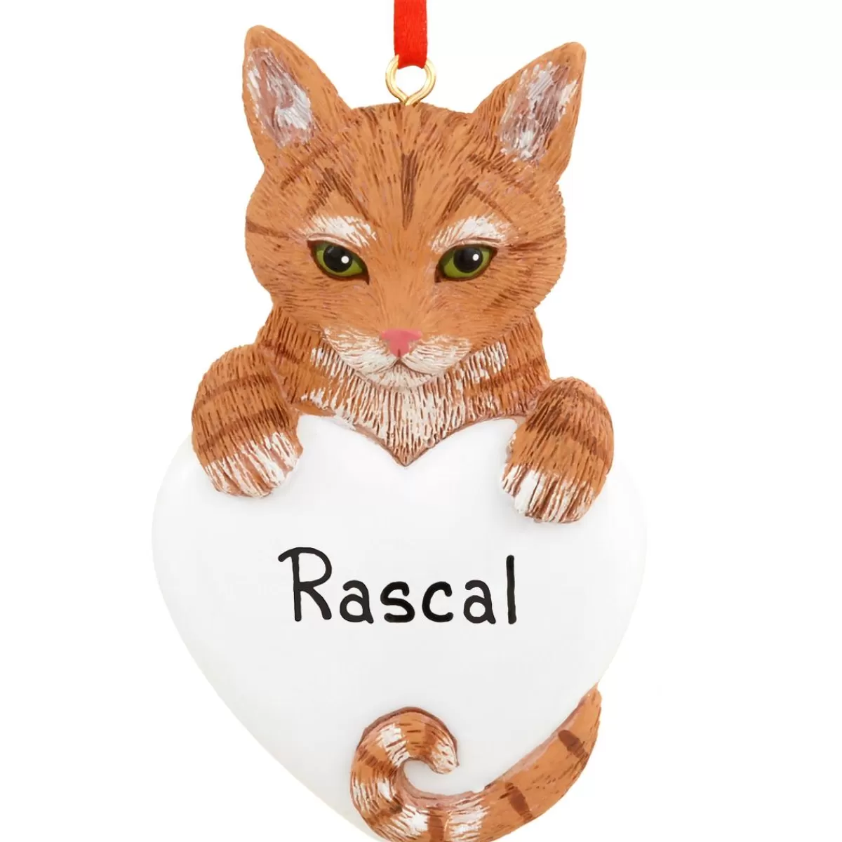 Bronner's Christmas Wonderland Personalized Orange Tabby Cat Ornament | Ornaments