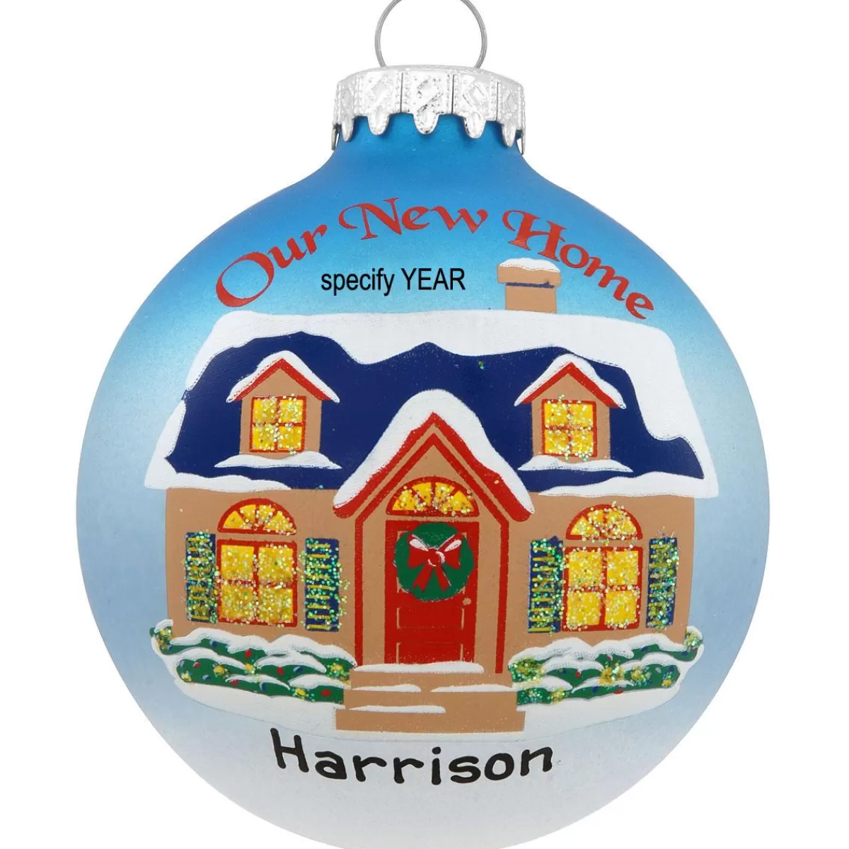 Bronner's Christmas Wonderland Personalized Our New Home Three-Tone Glass Ornament | Ornaments