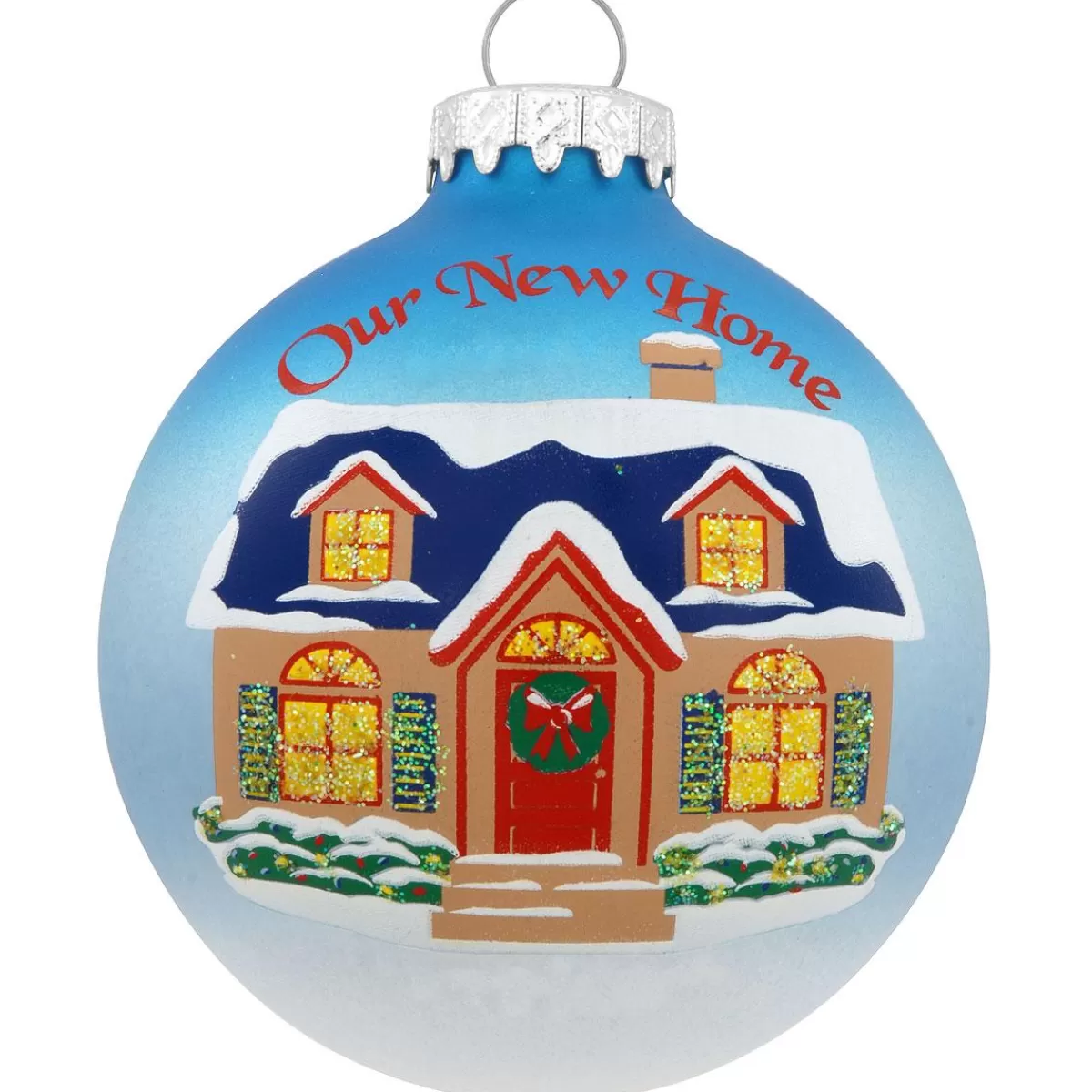 Bronner's Christmas Wonderland Personalized Our New Home Three-Tone Glass Ornament | Ornaments