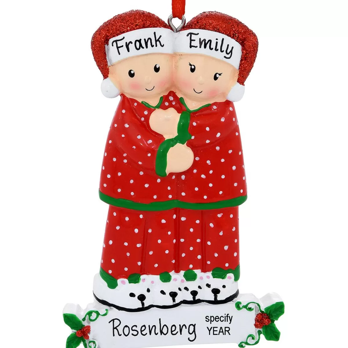 Bronner's Christmas Wonderland Personalized Pajama Family Of 2 Ornament | Ornaments