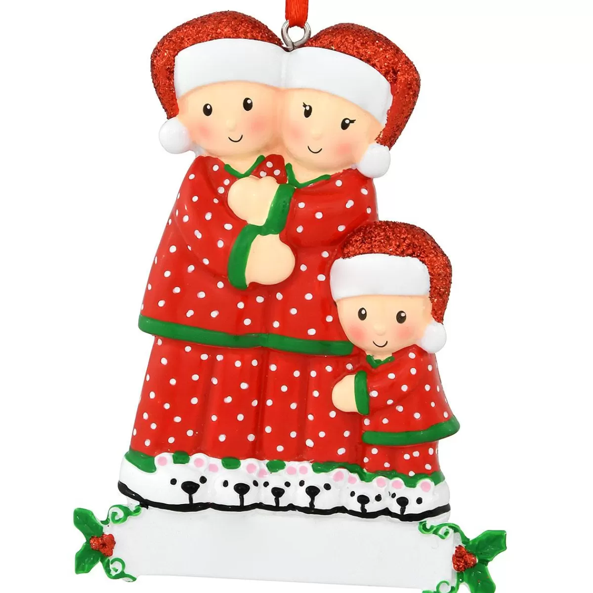 Bronner's Christmas Wonderland Personalized Pajama Family Of 3 Ornament | Ornaments