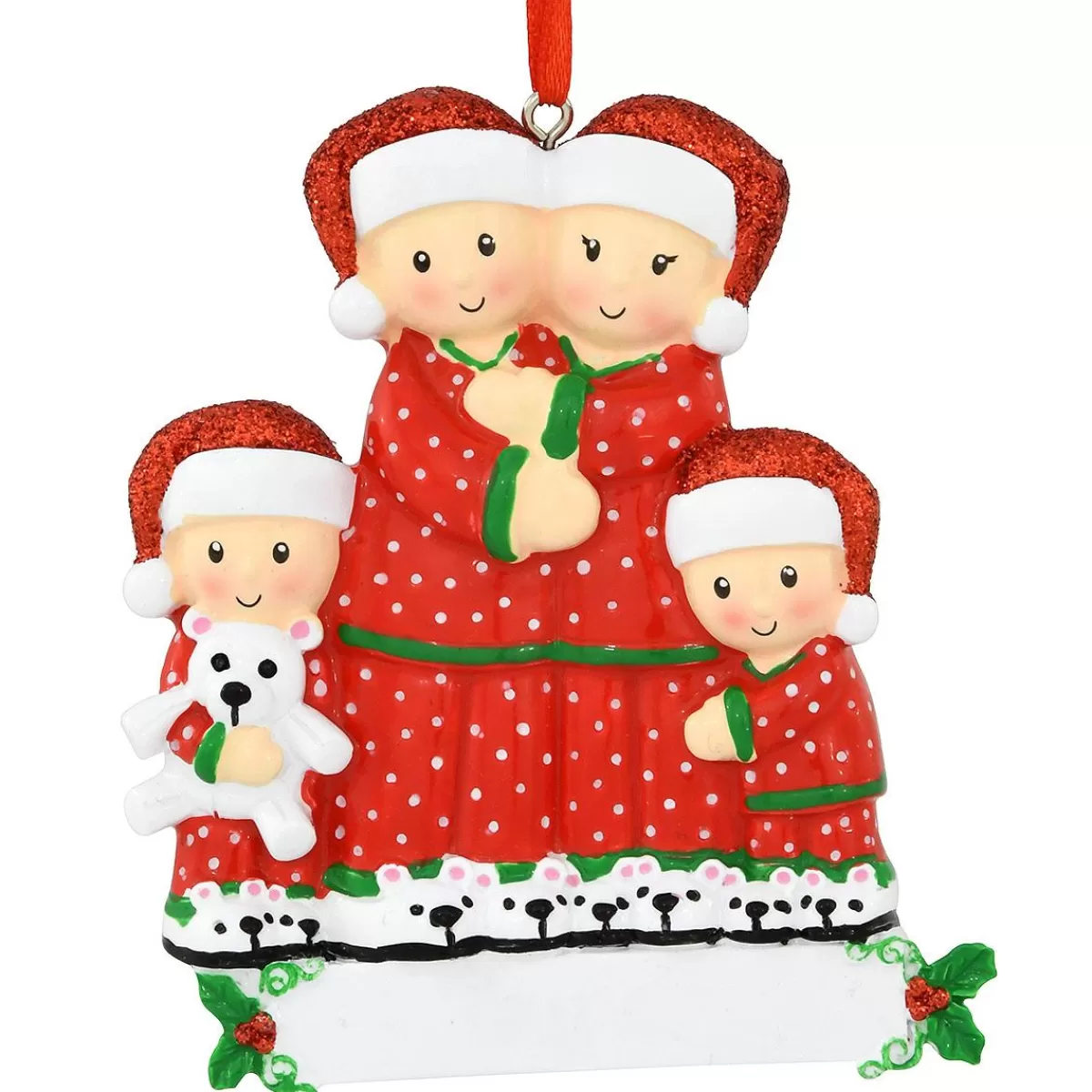 Bronner's Christmas Wonderland Personalized Pajama Family Of 4 Ornament | Ornaments