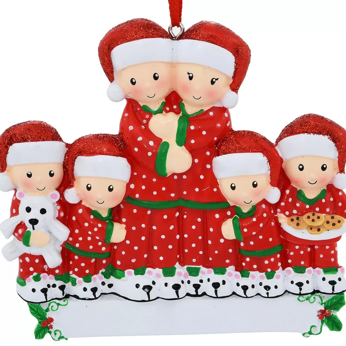 Bronner's Christmas Wonderland Personalized Pajama Family Of 6 Ornament | Ornaments