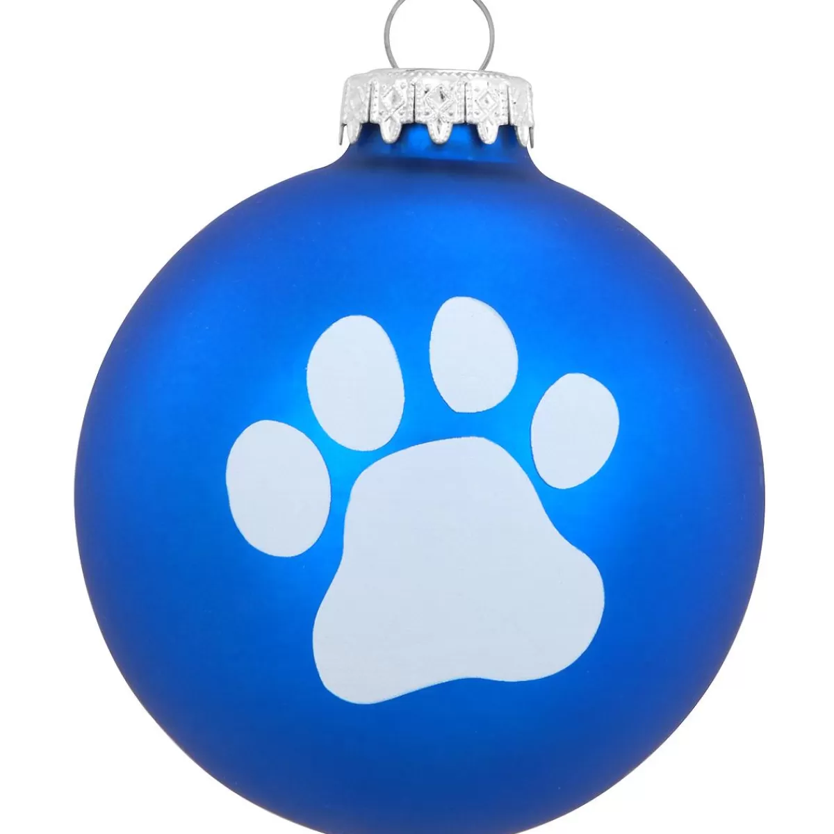 Bronner's Christmas Wonderland Personalized Paw Print On Blue Ornament | Ornaments