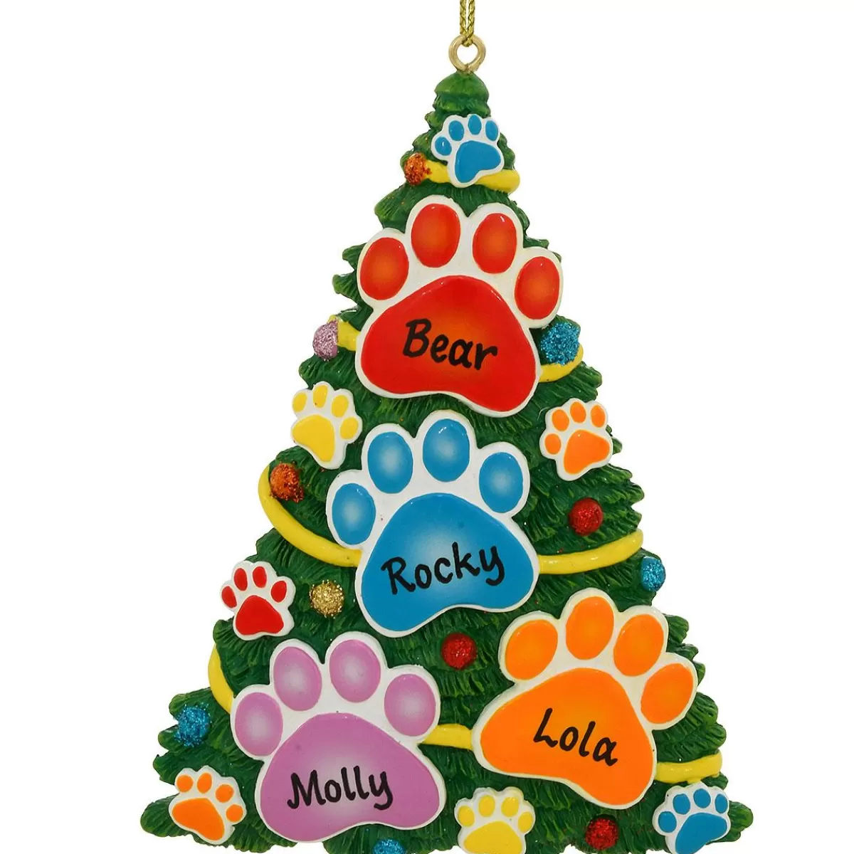 Bronner's Christmas Wonderland Personalized Paw Tree Resin Ornament | Ornaments