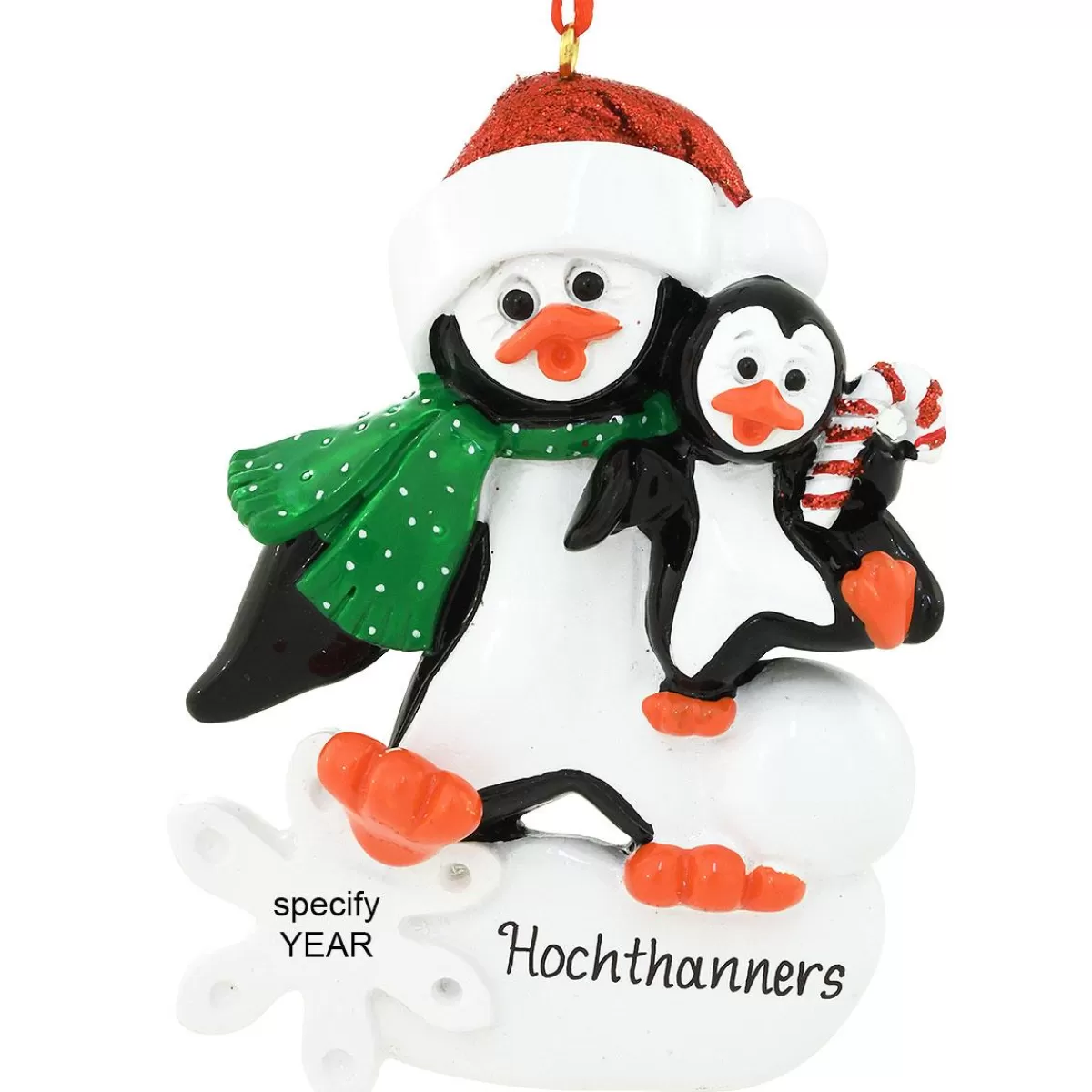 Bronner's Christmas Wonderland Personalized Penguin With 1 Child Ornament | Ornaments