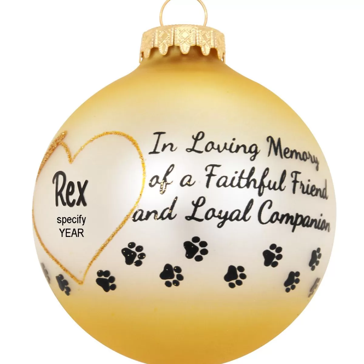 Bronner's Christmas Wonderland Personalized Pet Memorial Halo Heart Glass Ornament> In Memory Of