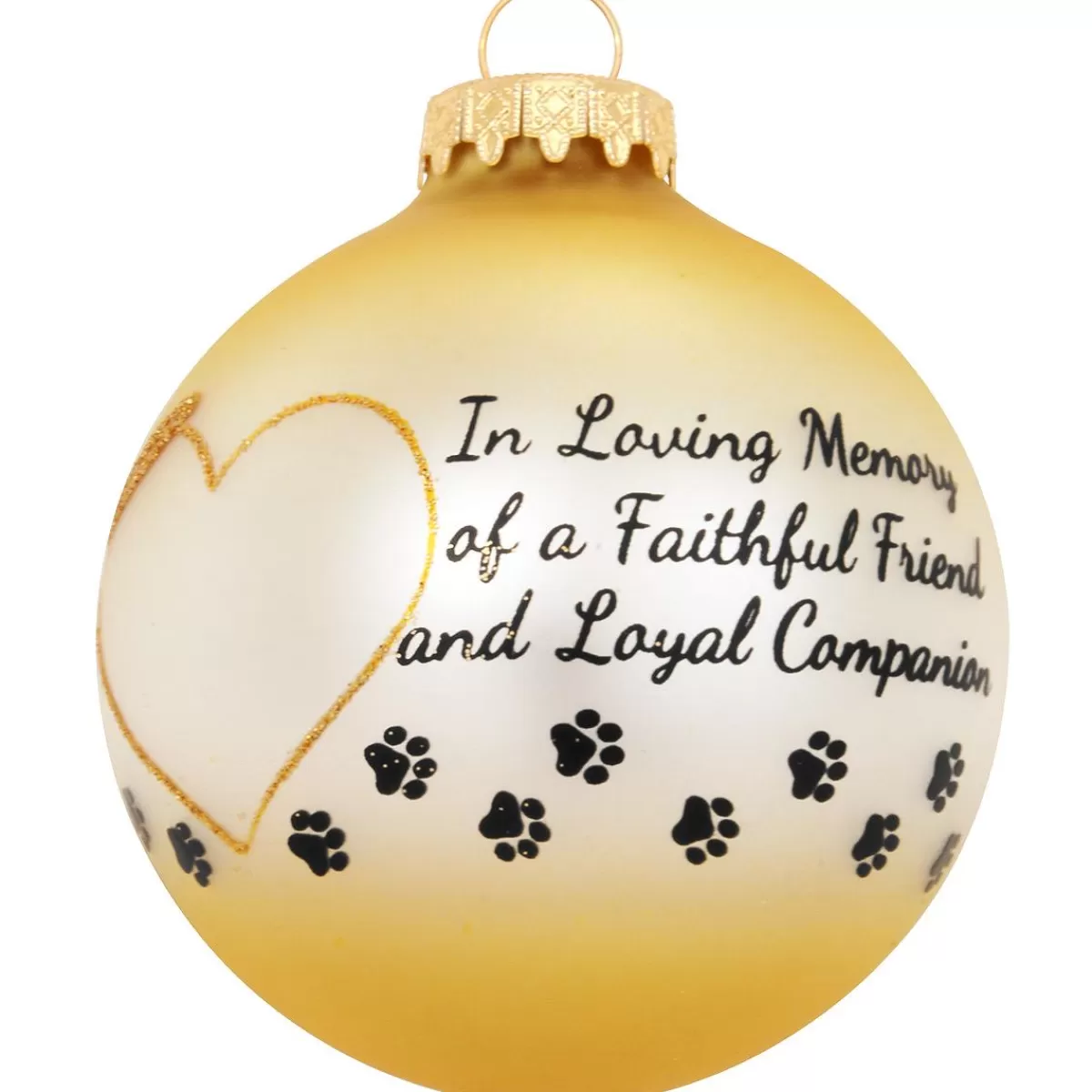 Bronner's Christmas Wonderland Personalized Pet Memorial Halo Heart Glass Ornament> In Memory Of