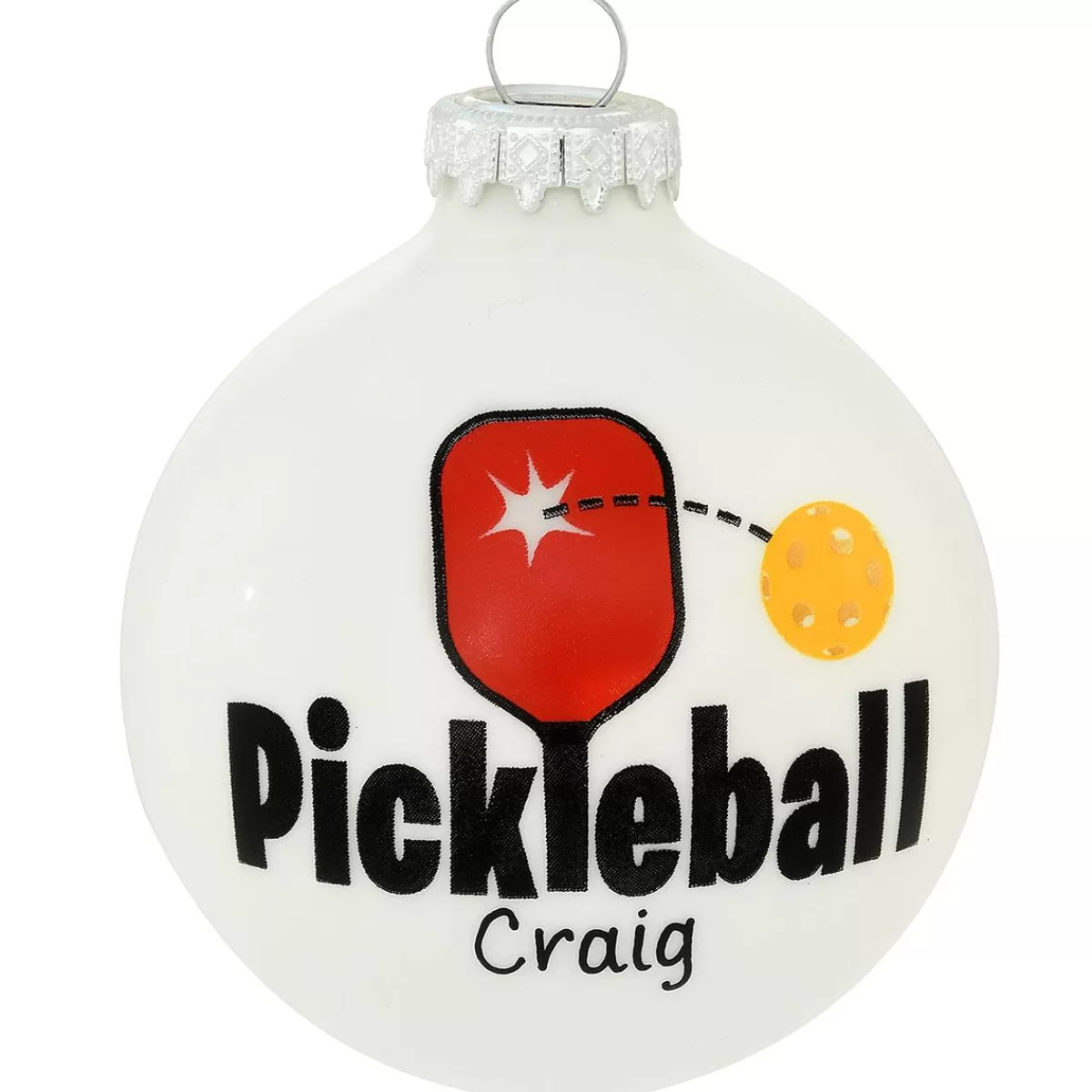 Bronner's Christmas Wonderland Personalized Pickleball Glass Ornament | Ornaments