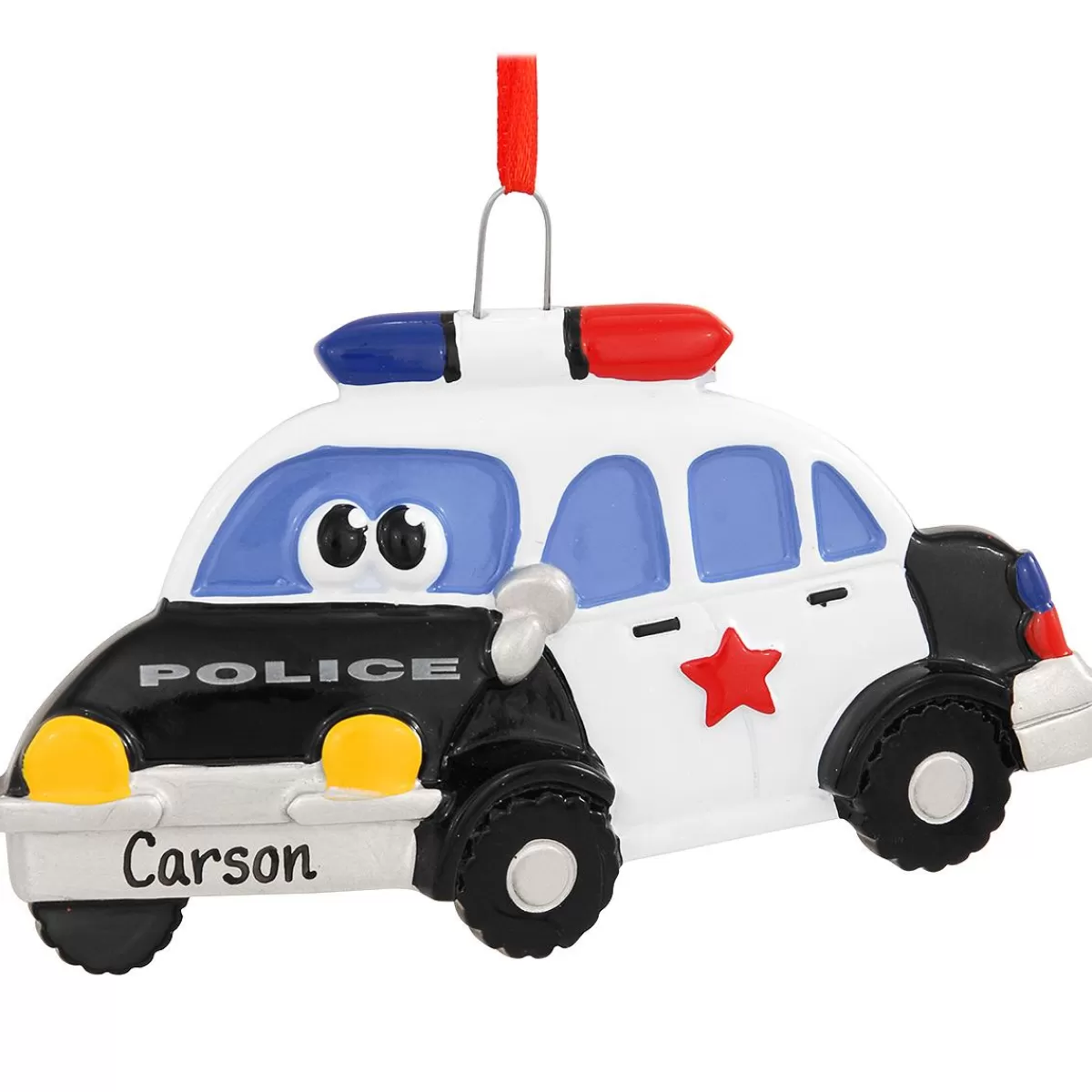 Bronner's Christmas Wonderland Personalized Police Car With Eyes Ornament> Hobbies & Occupations