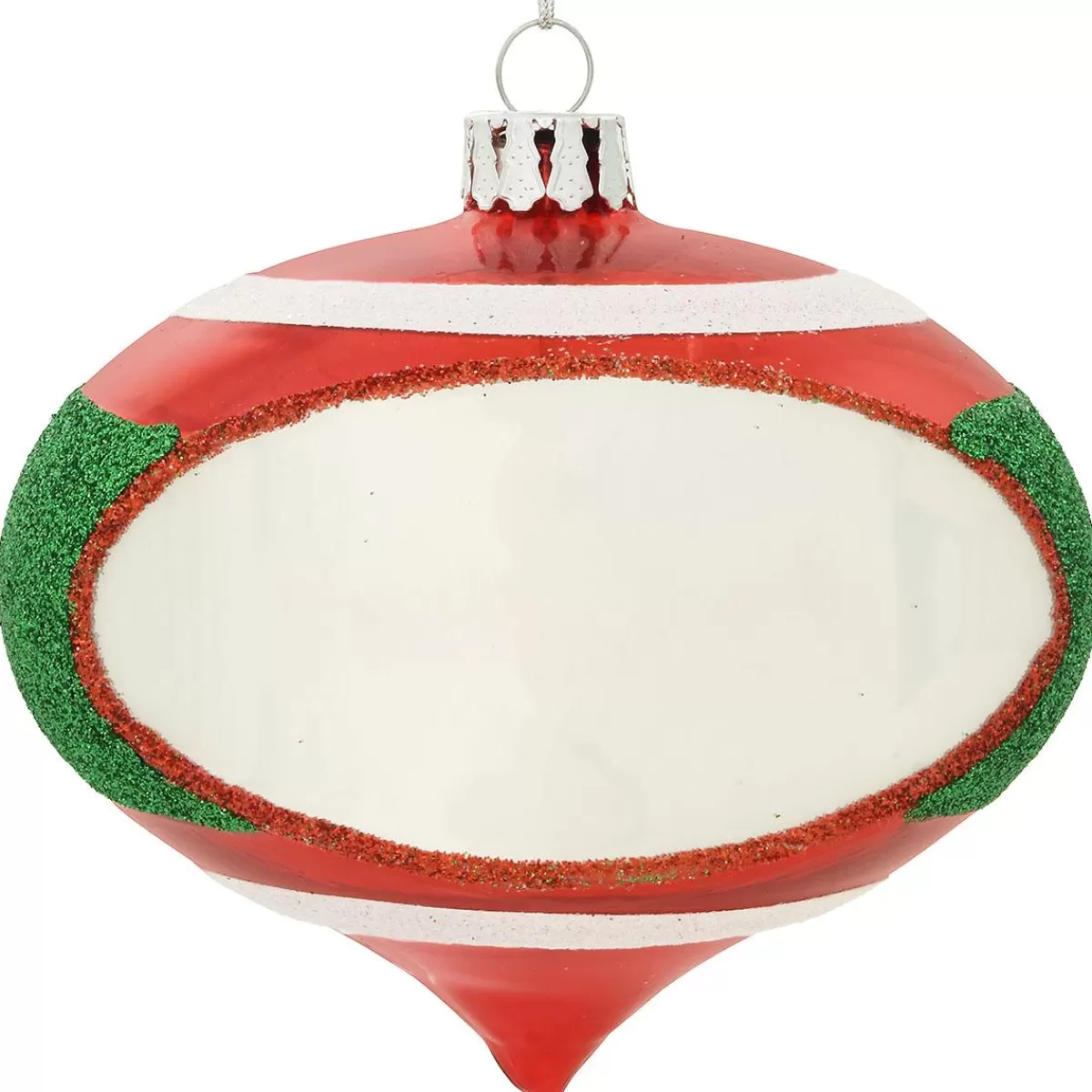 Bronner's Christmas Wonderland Personalized Red And Green Reflector Glass Ornament | Ornaments