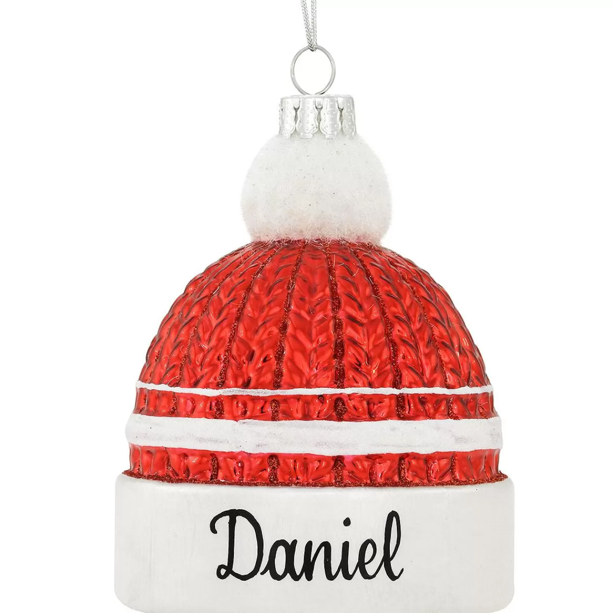 Bronner's Christmas Wonderland Personalized Red And White Beanie Cap Ornament> Novelty