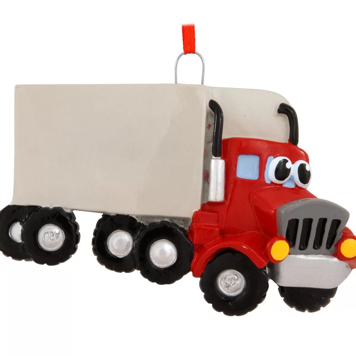 Bronner's Christmas Wonderland Personalized Red Cartoon Semi Truck Ornament> Hobbies & Occupations