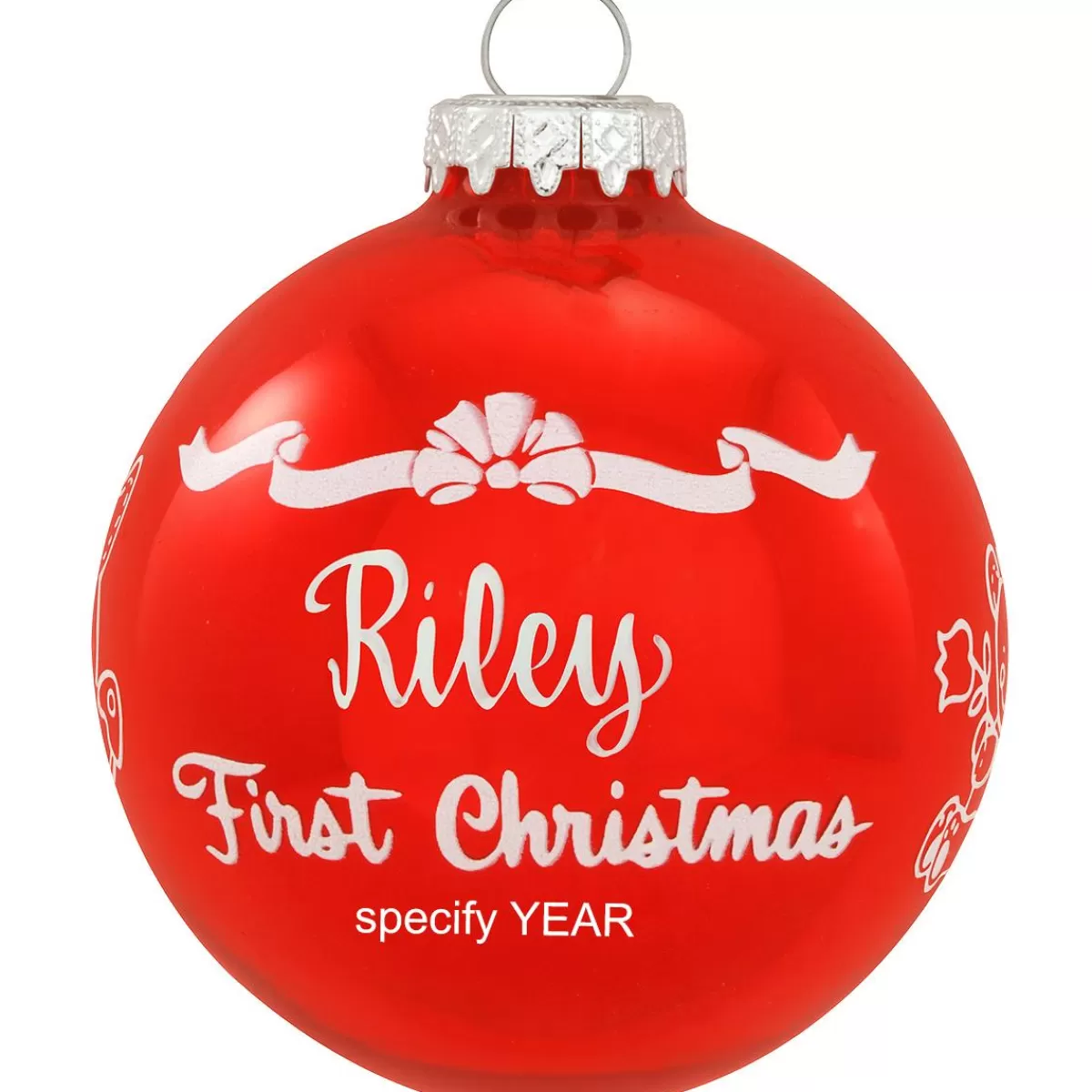 Bronner's Christmas Wonderland Personalized Red First Christmas Glass Ornament | Ornaments