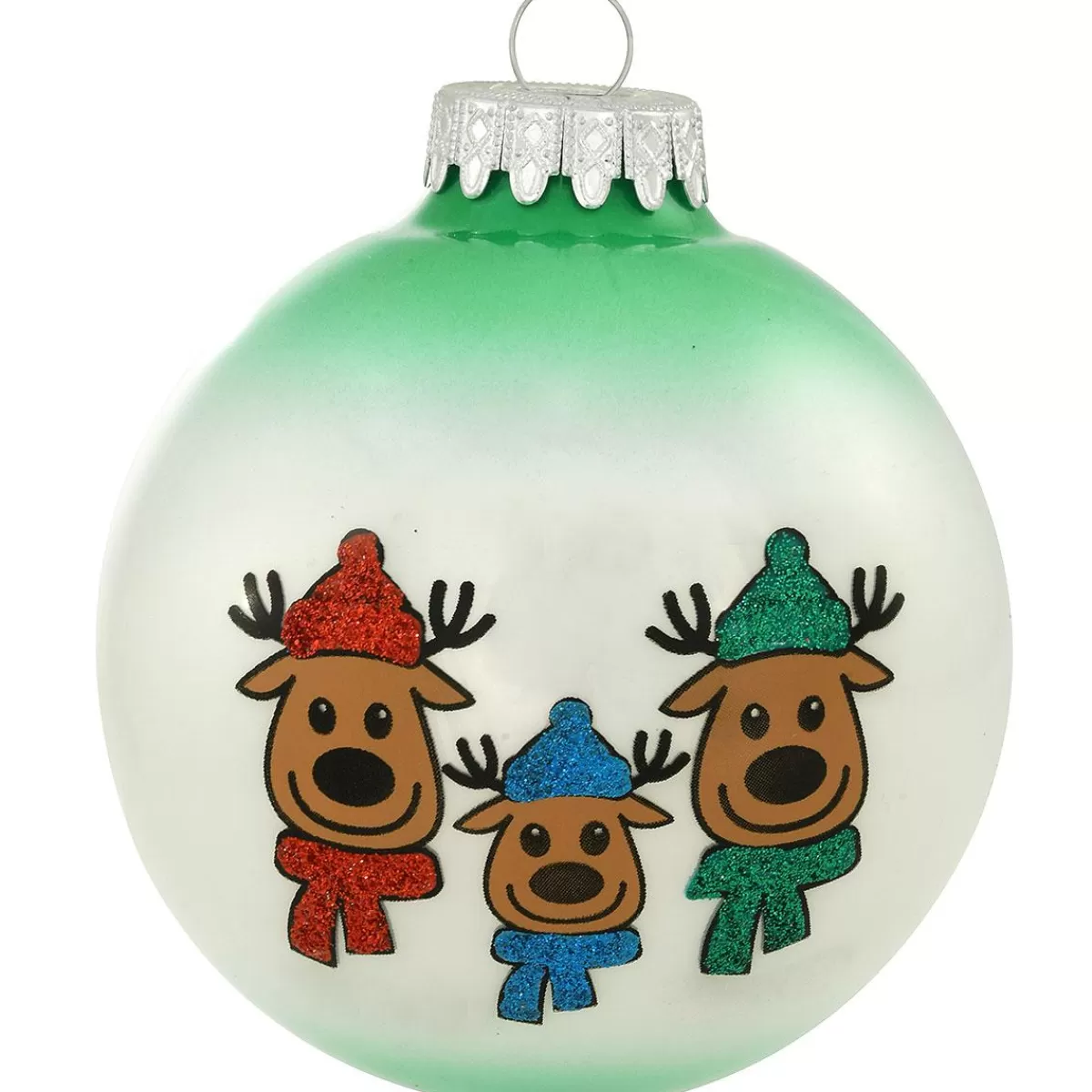 Bronner's Christmas Wonderland Personalized Reindeer Family Of 3 Glass Ornament | Ornaments