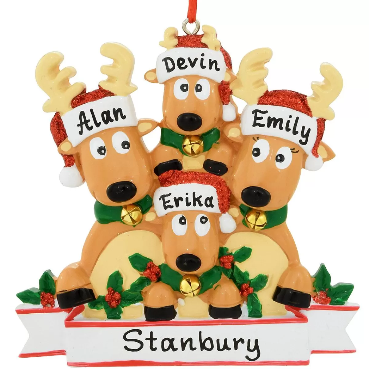 Bronner's Christmas Wonderland Personalized Reindeer Family Of 4 Ornament | Ornaments