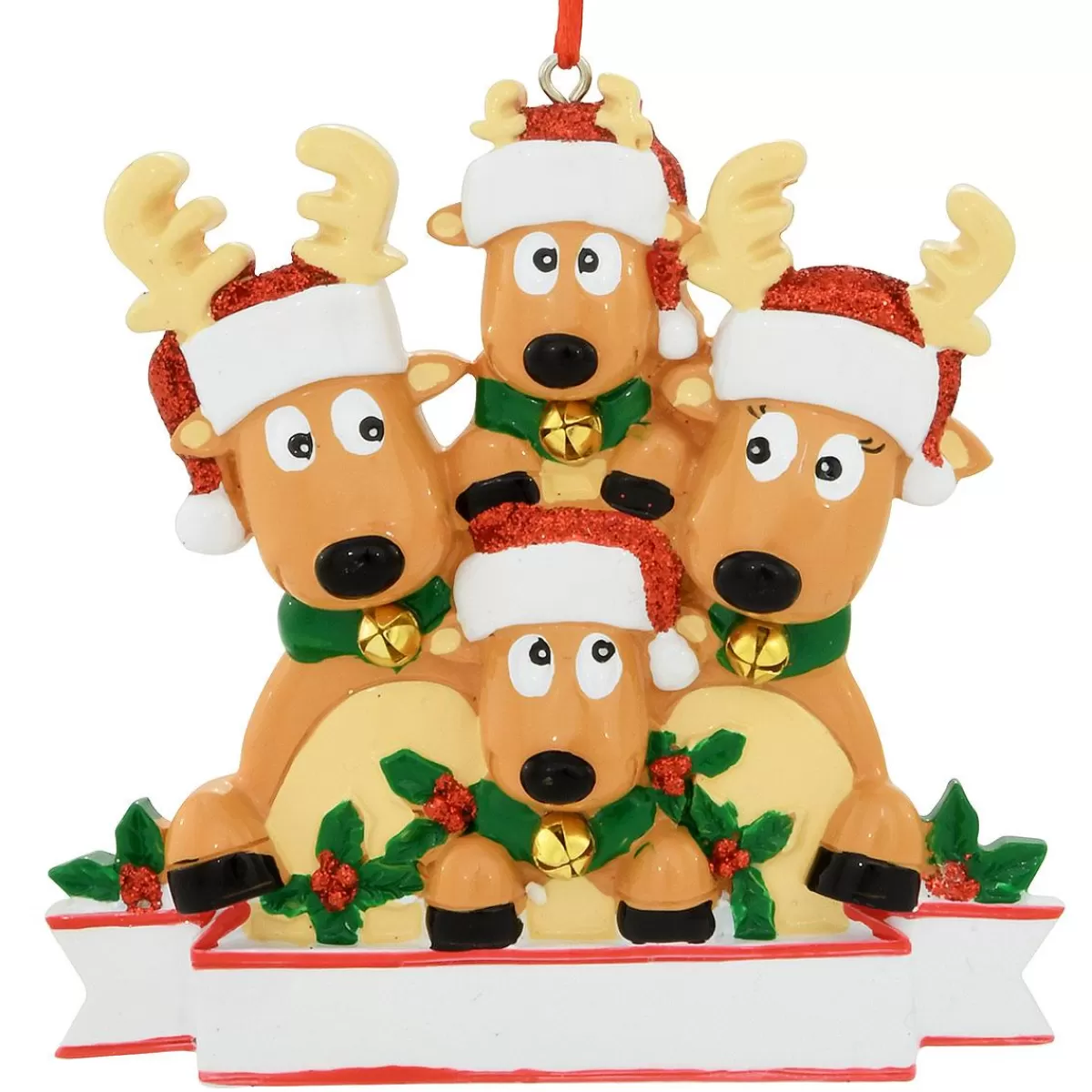 Bronner's Christmas Wonderland Personalized Reindeer Family Of 4 Ornament | Ornaments