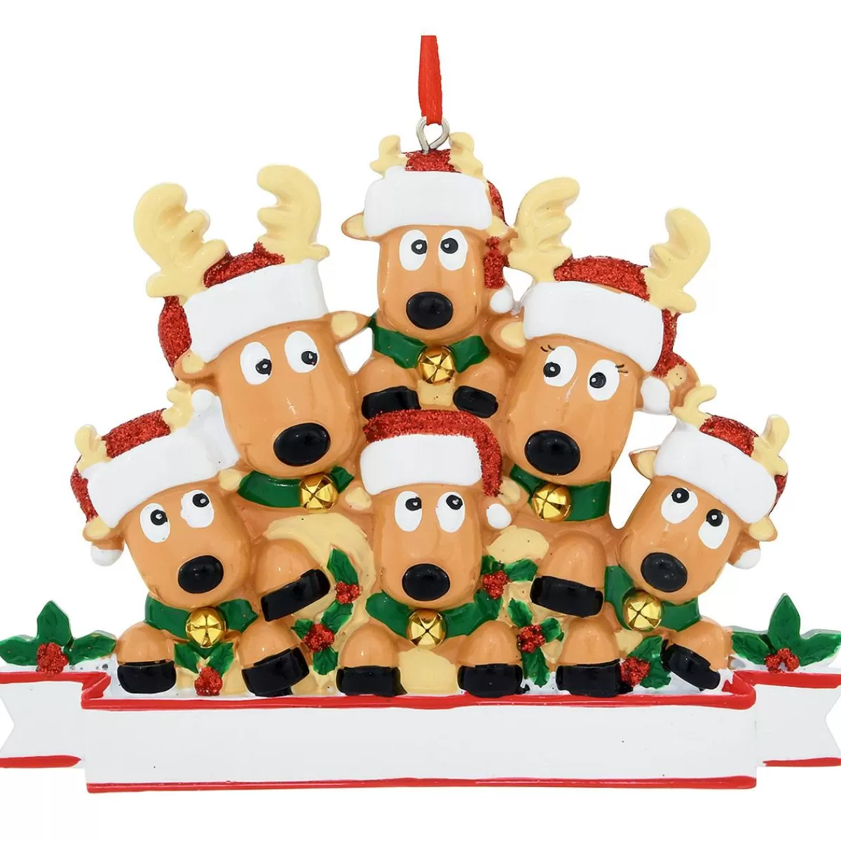 Bronner's Christmas Wonderland Personalized Reindeer Family Of 6 Ornament | Ornaments