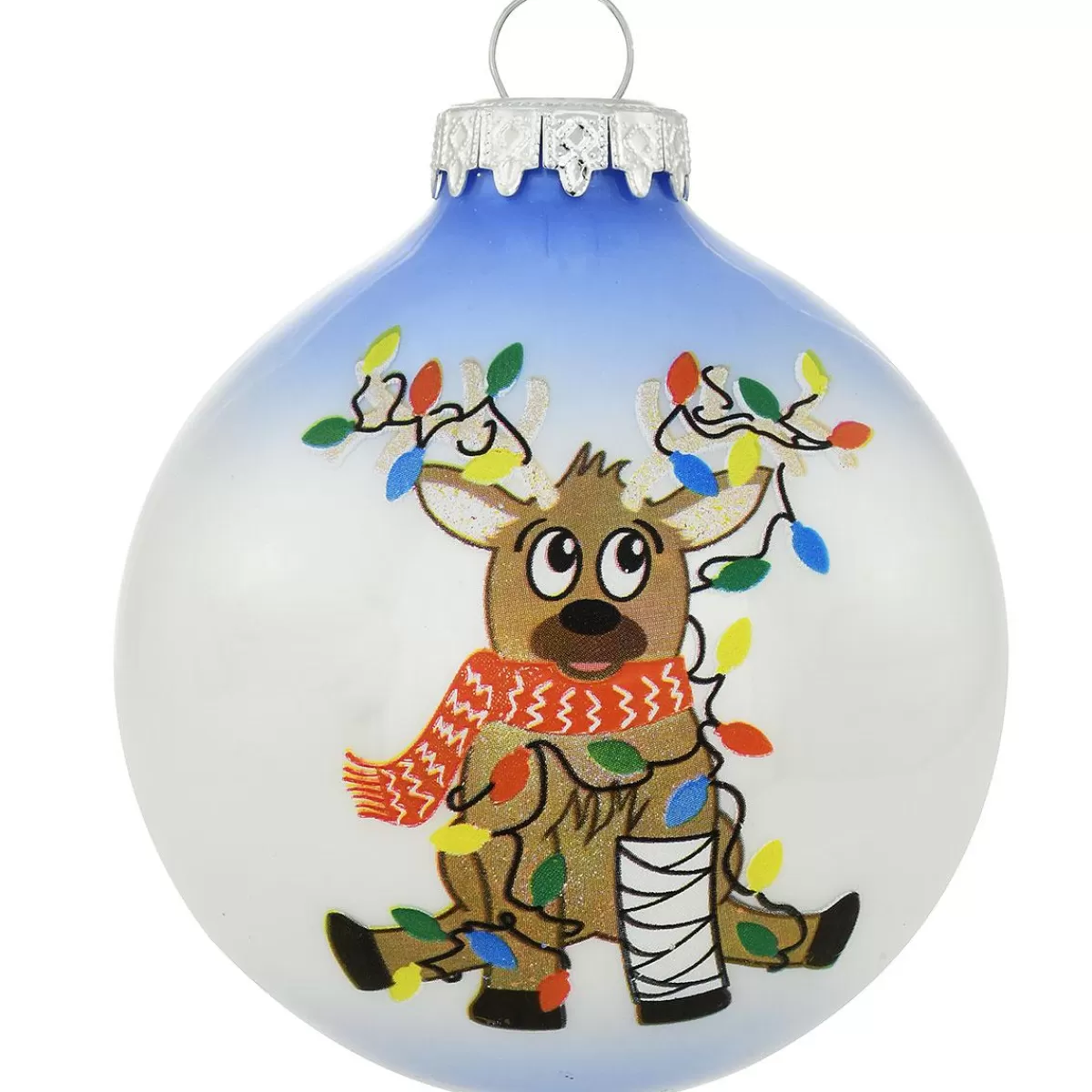 Bronner's Christmas Wonderland Personalized Reindeer In Cast Two-Tone Glass Ornament> Novelty