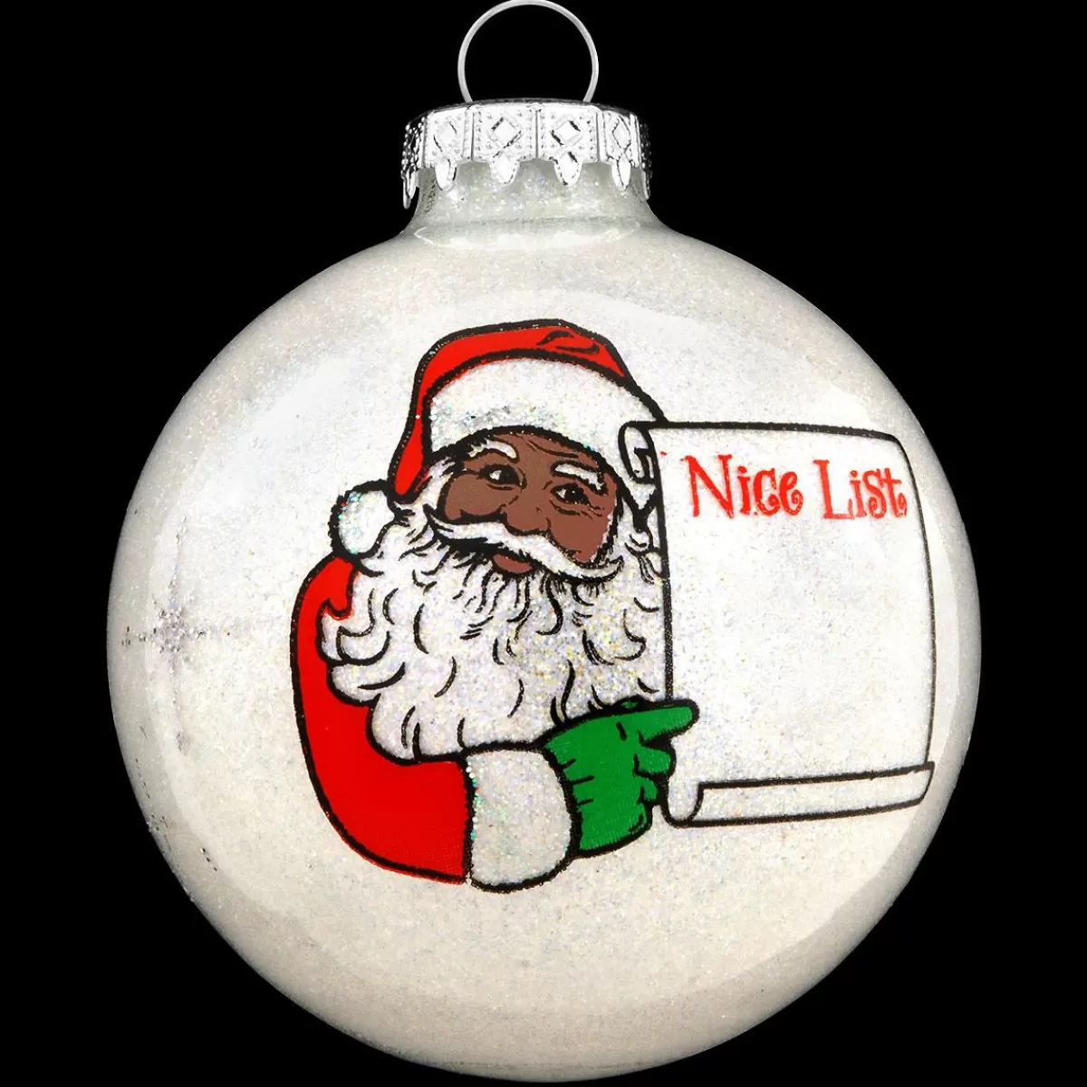 Bronner's Christmas Wonderland Personalized Santa's Nice List Glass Ornament | Ornaments