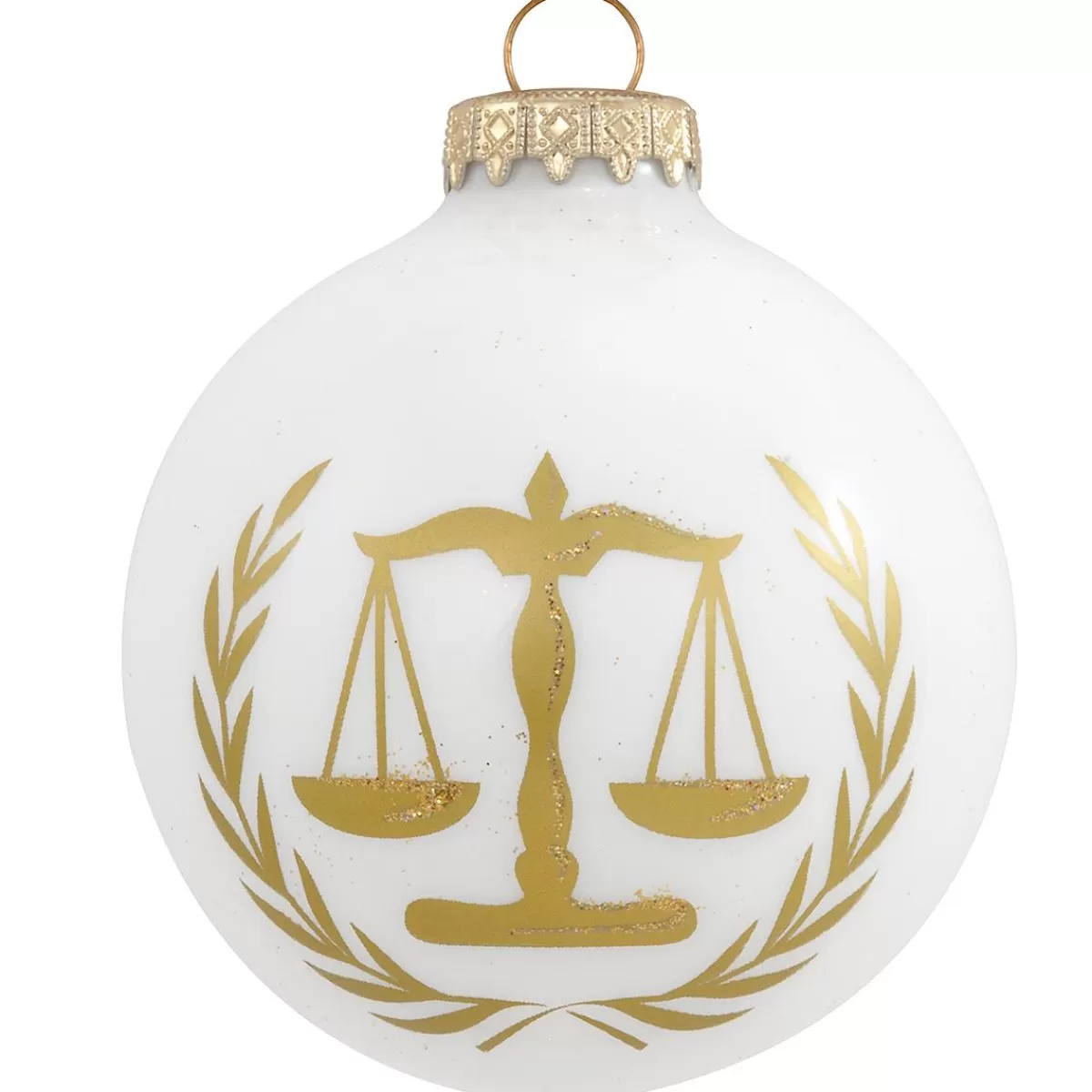 Bronner's Christmas Wonderland Personalized Scales Of Justice Glass Ornament> Hobbies & Occupations