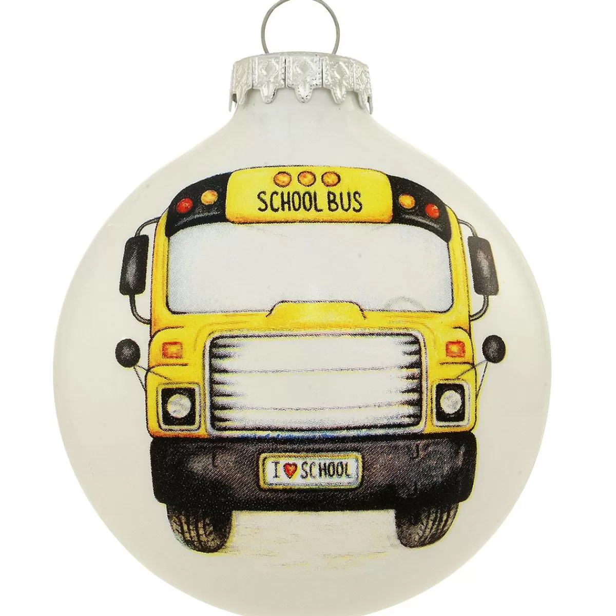 Bronner's Christmas Wonderland Personalized School Bus 3 Inch Glass Ornament> Hobbies & Occupations