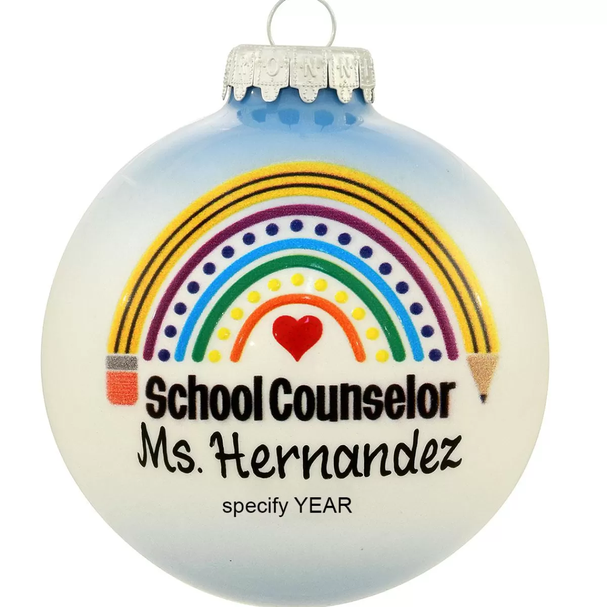 Bronner's Christmas Wonderland Personalized School Counselor Glass Ornament> Hobbies & Occupations