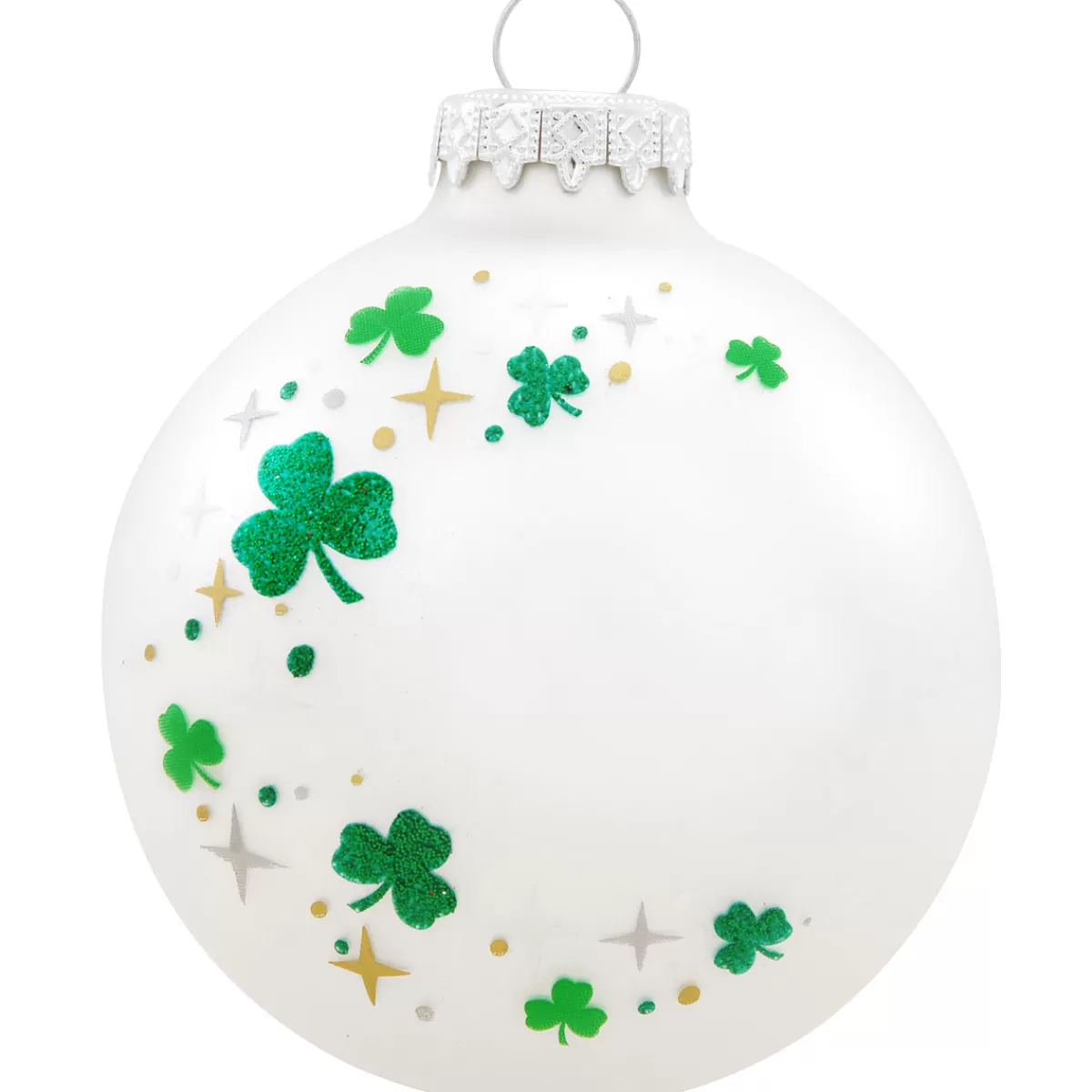 Bronner's Christmas Wonderland Personalized Shamrock Swirl Glass Ornament | Ornaments