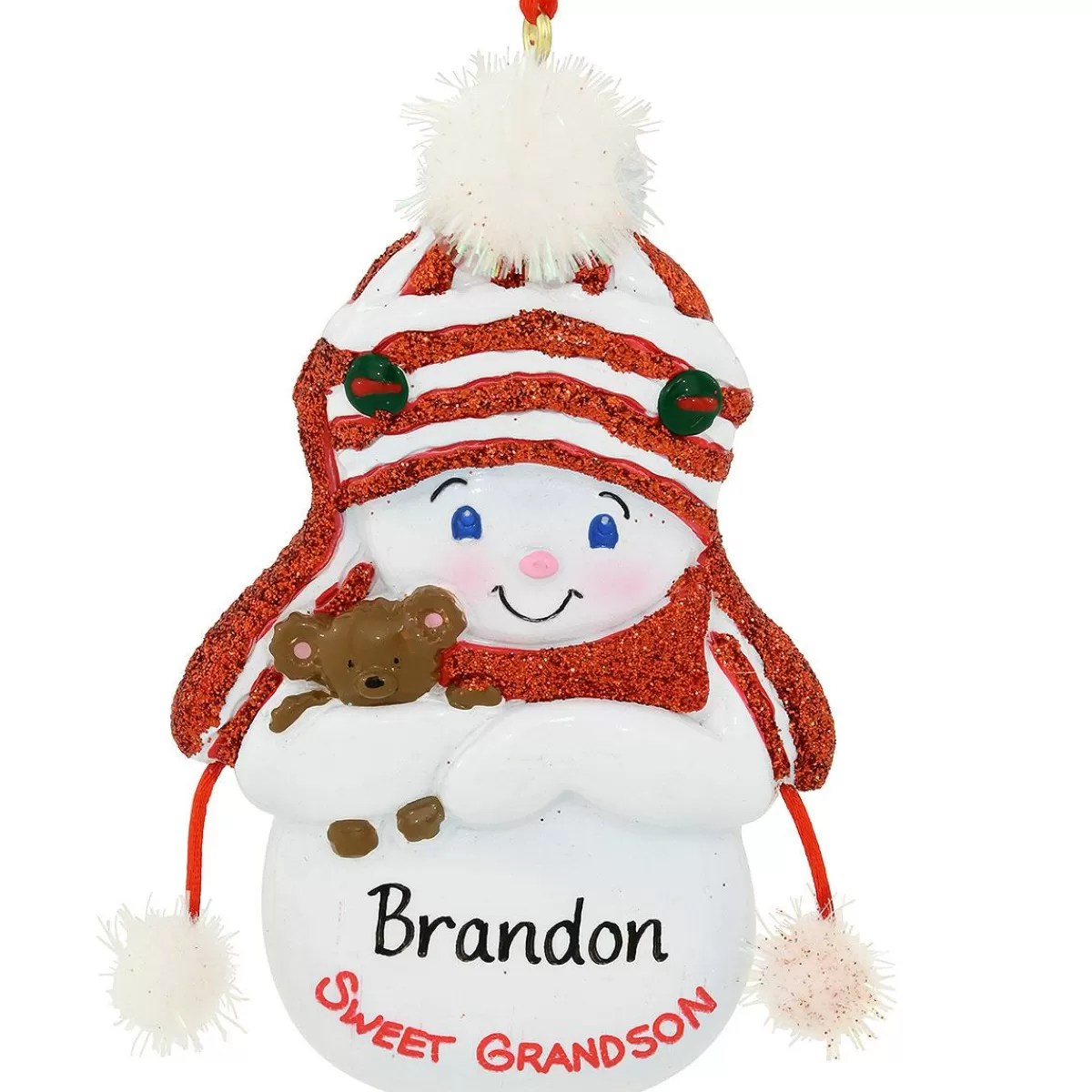 Bronner's Christmas Wonderland Personalized Snowman Sweet Grandson Ornament | Ornaments