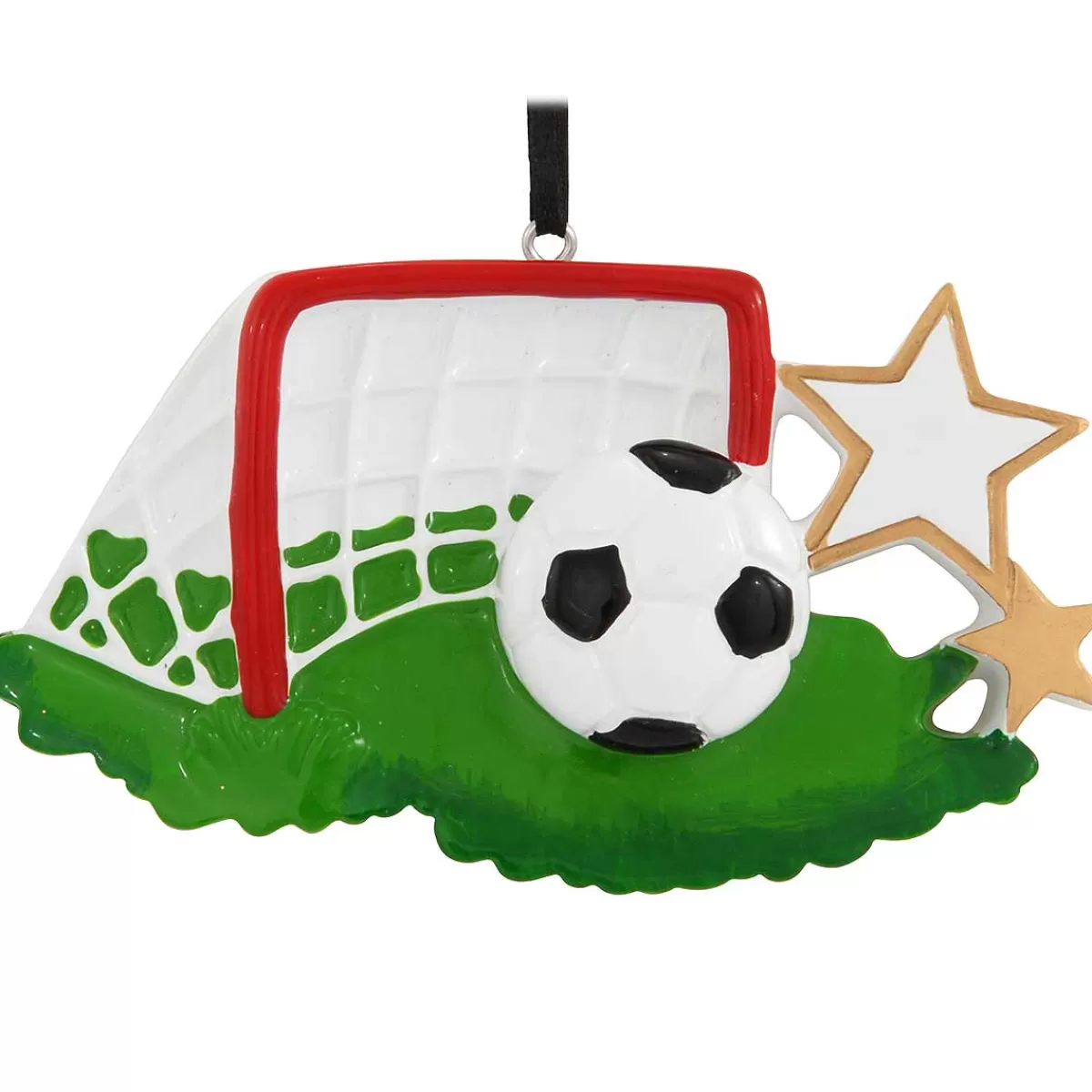 Bronner's Christmas Wonderland Personalized Soccer Ball With Net And Stars Ornament | Ornaments