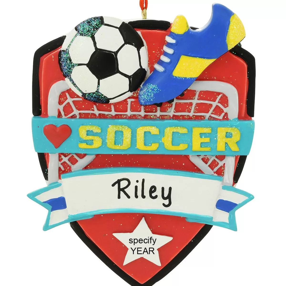 Bronner's Christmas Wonderland Personalized Soccer Resin Ornament | Ornaments