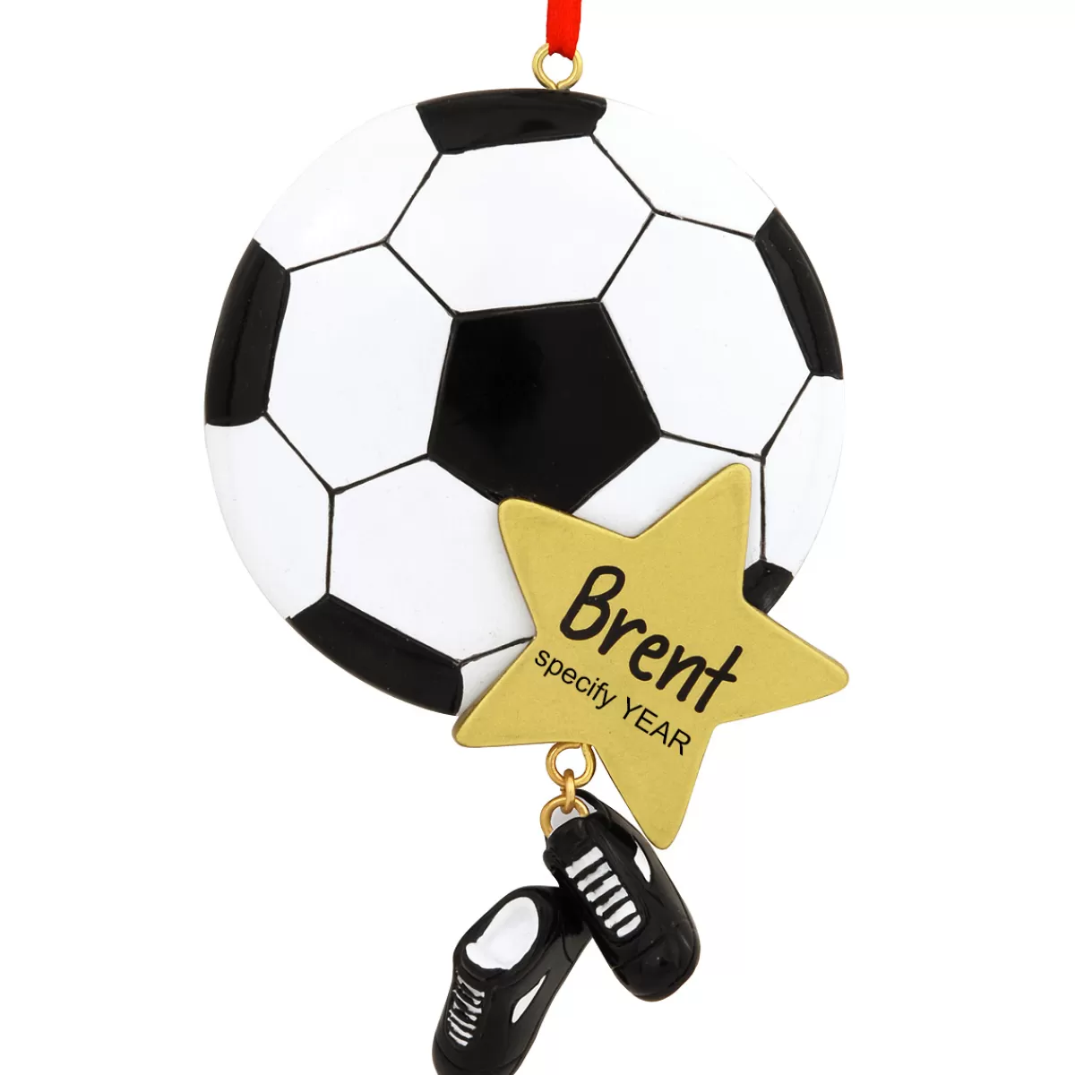 Bronner's Christmas Wonderland Personalized Soccer Star With Shoe Dangle Ornament | Ornaments