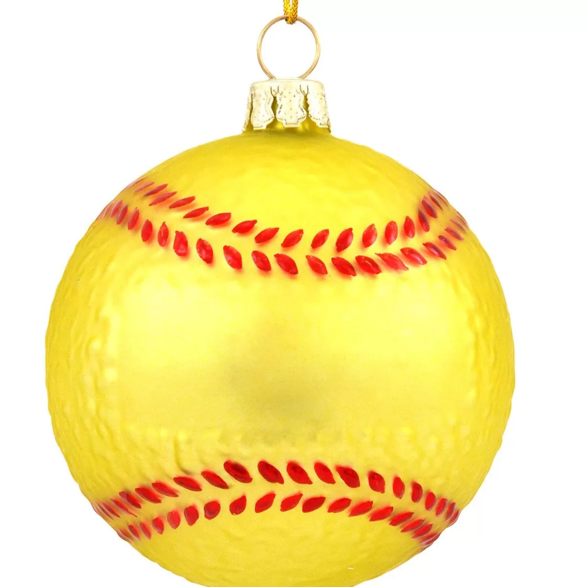 Bronner's Christmas Wonderland Personalized Softball Form Glass Ornament | Ornaments